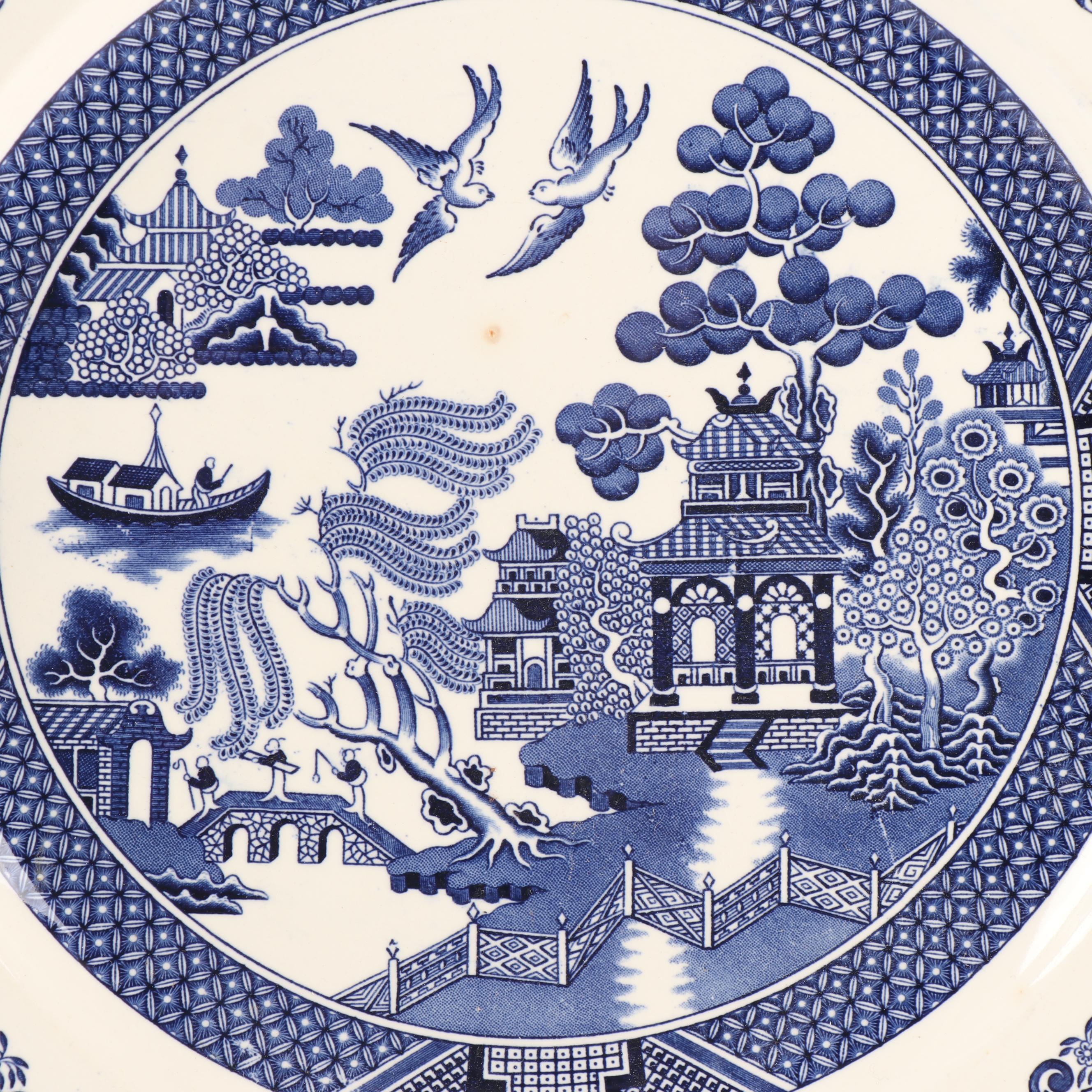 Vintage "Blue Willow" Dinnerware featuring Johnson Bros.