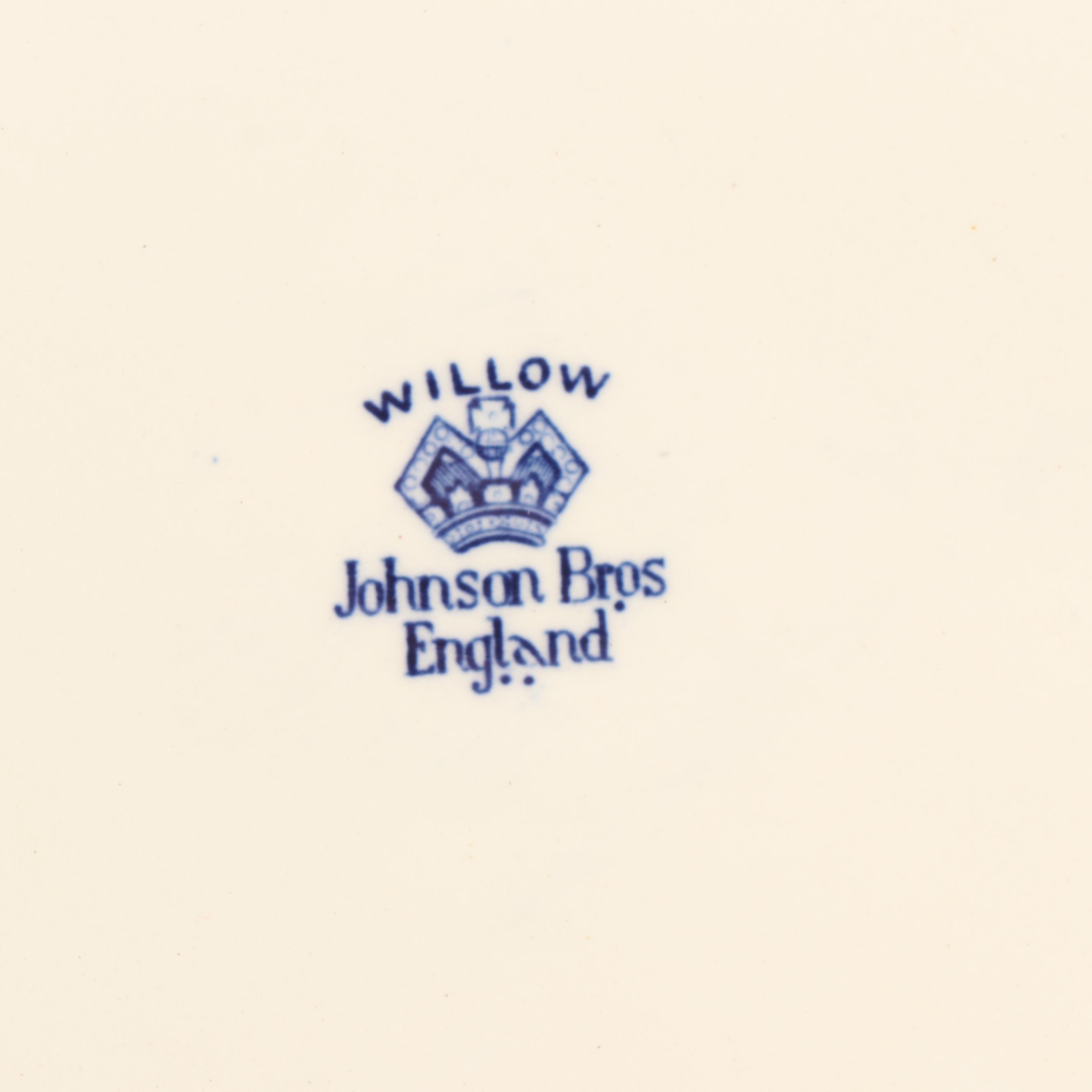 Vintage "Blue Willow" Dinnerware featuring Johnson Bros.