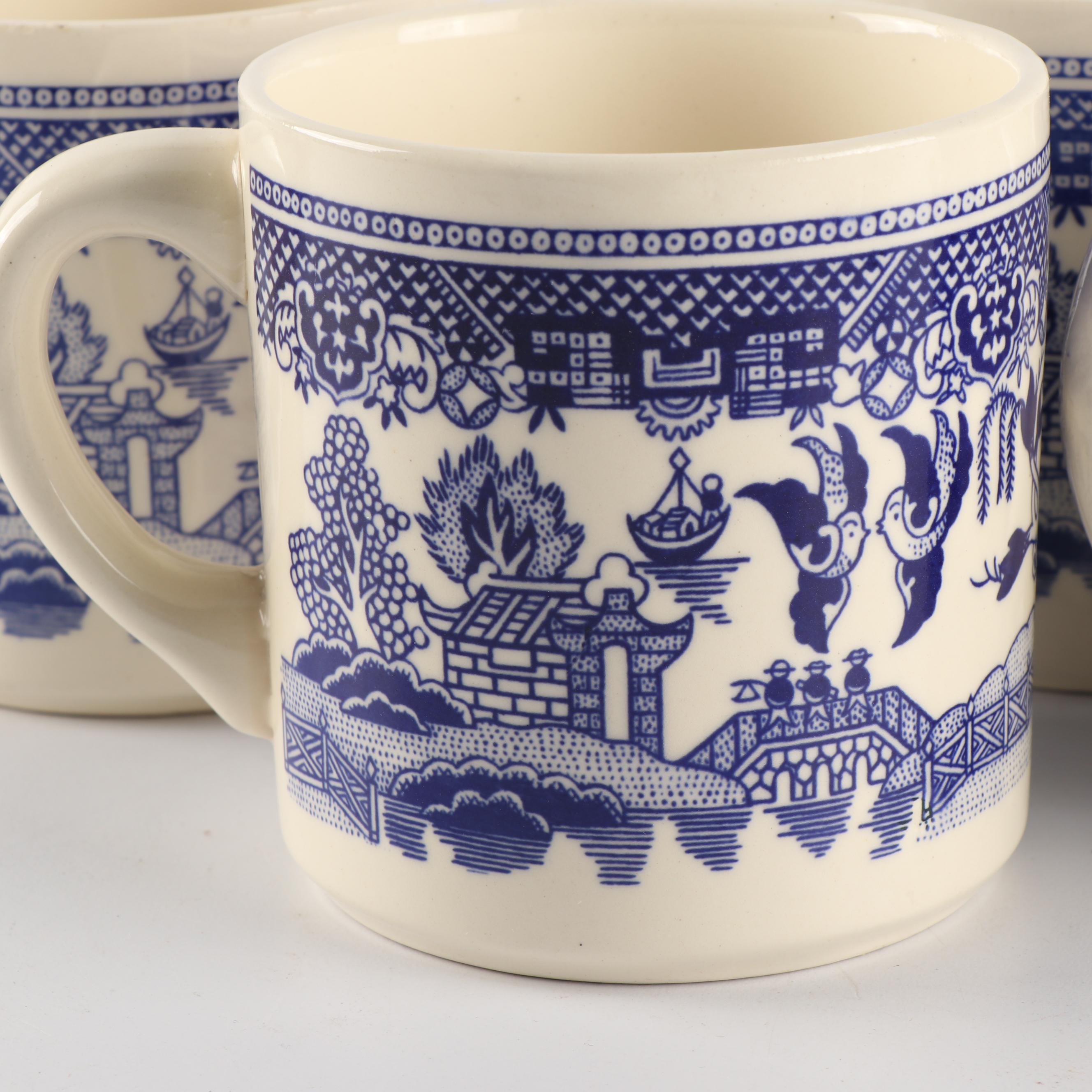 Vintage "Blue Willow" Dinnerware featuring Johnson Bros.