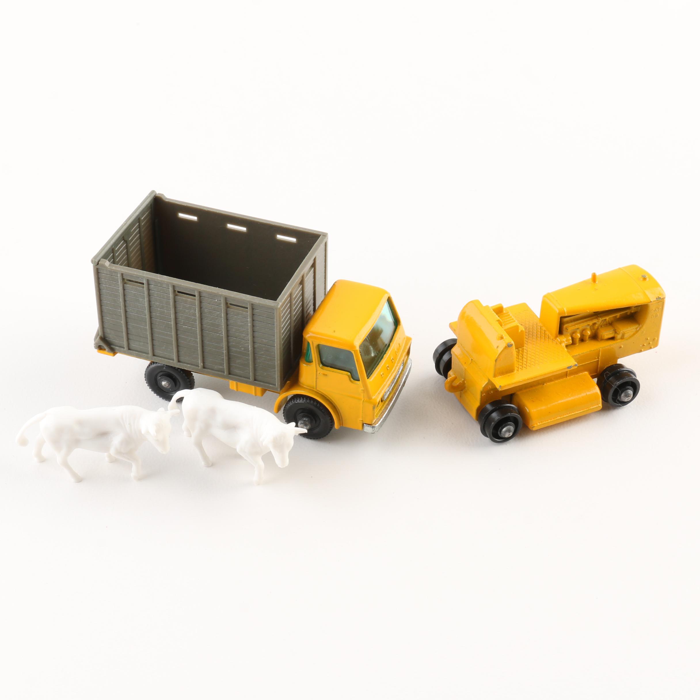 Group of 1960s Matchbox Cars with a Vintage Matchbox Carrying Case