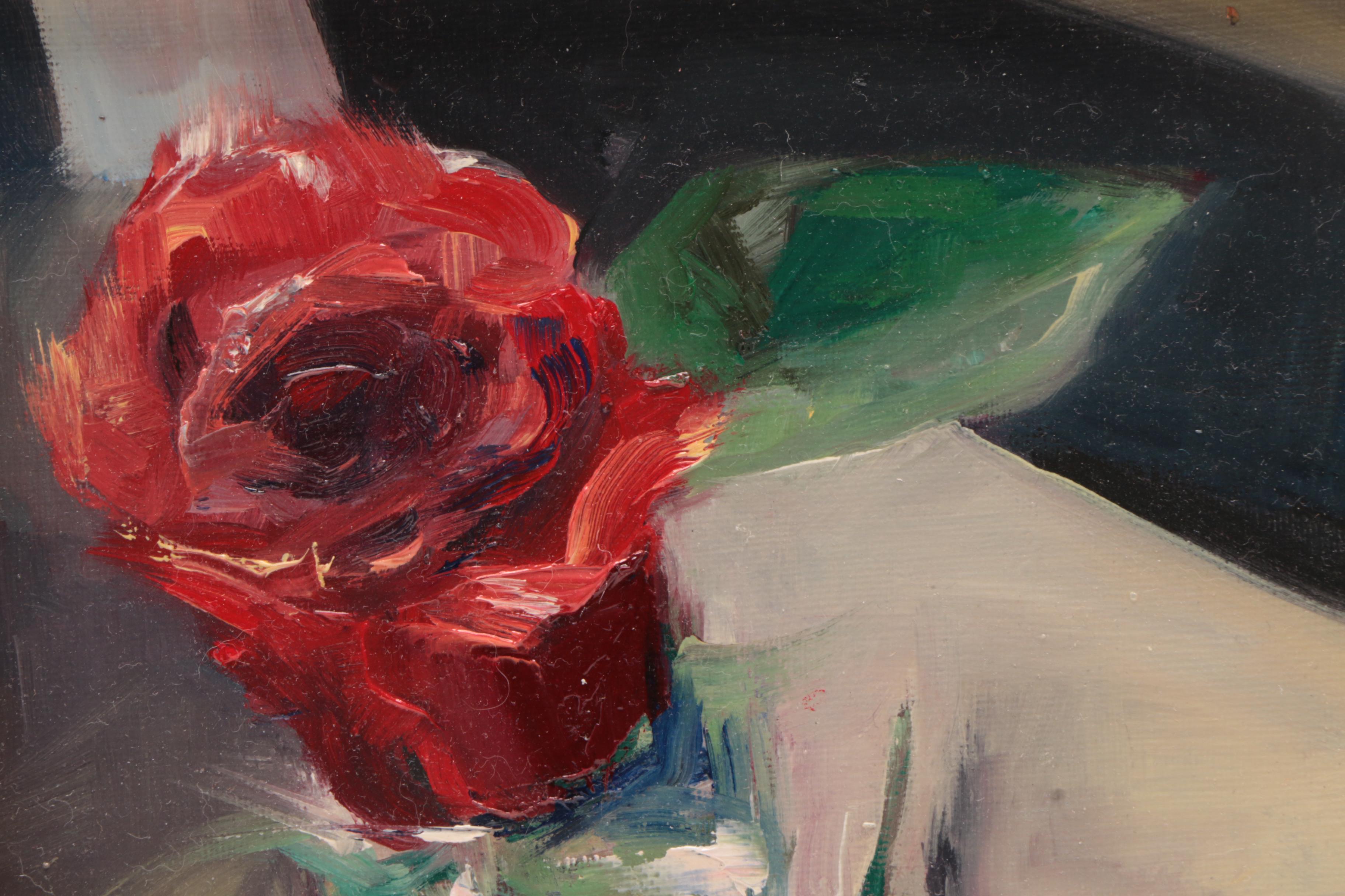 Anne Thouthip Acrylic Painting of Still Life with Roses