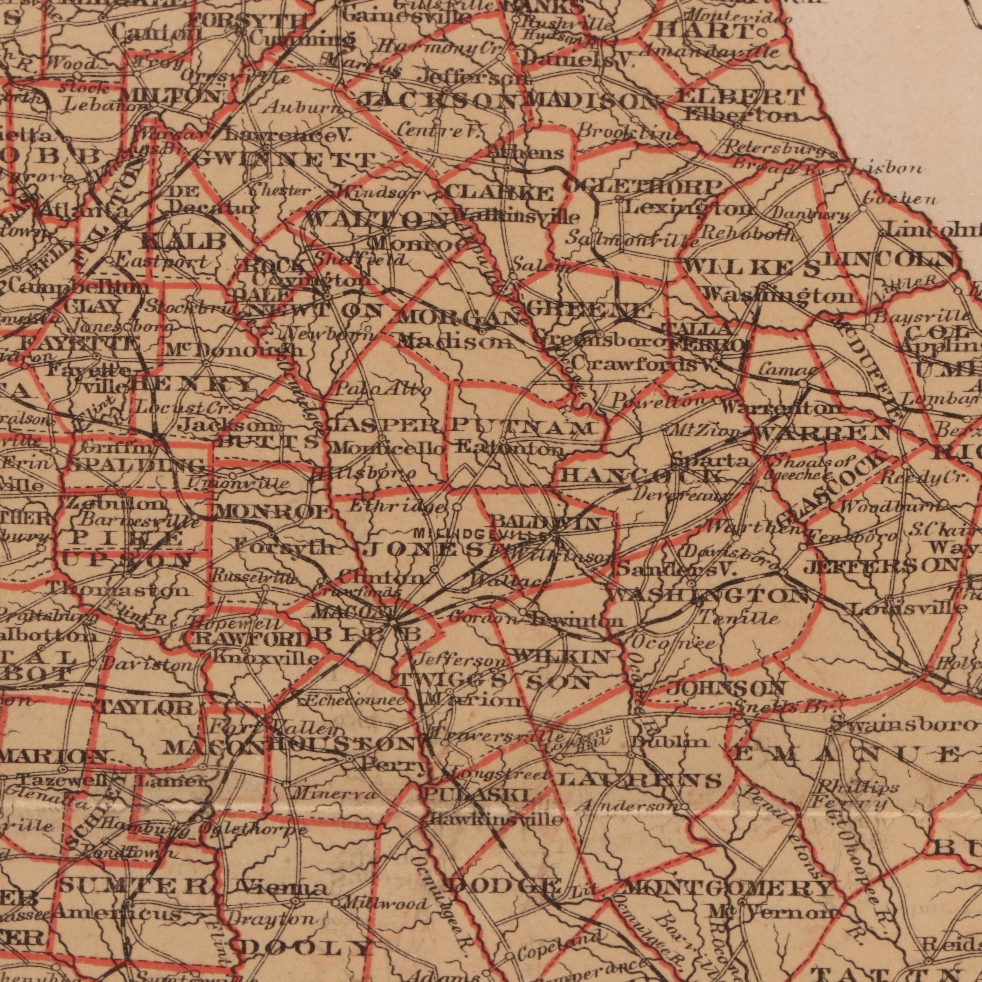Encyclopædia Britannica 9th Edition 1890 Map "Georgia"