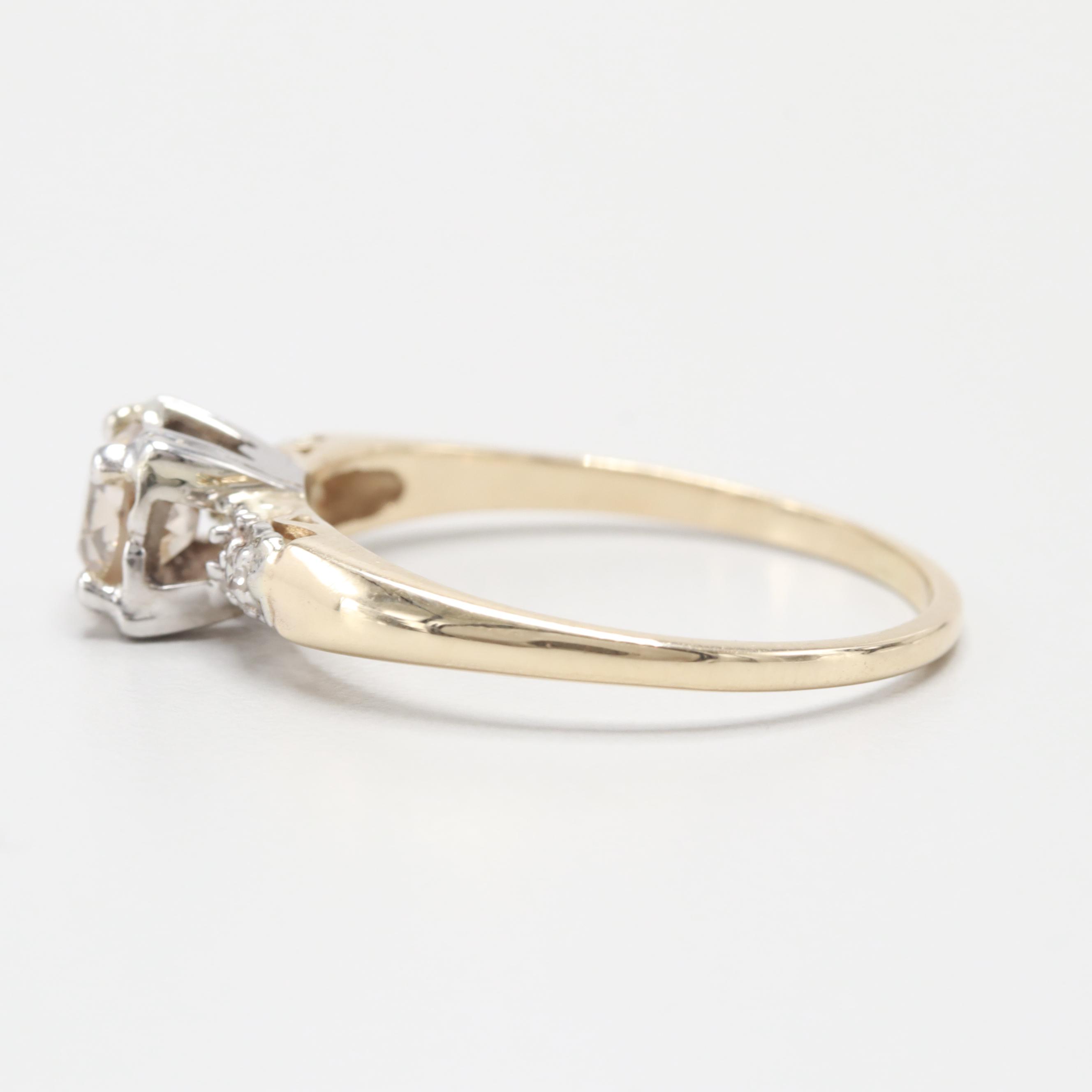 Vintage 14K Yellow Gold Diamond Ring