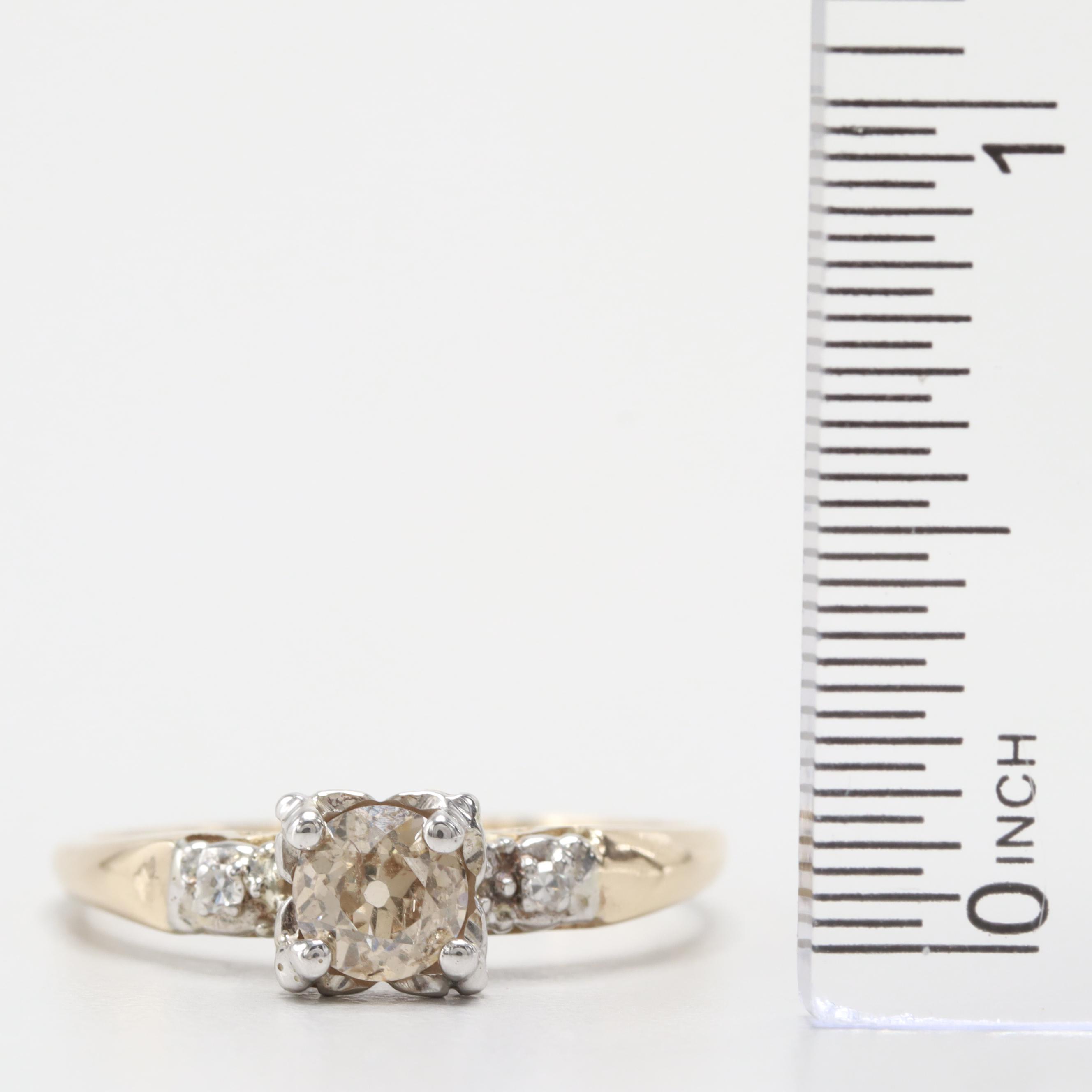 Vintage 14K Yellow Gold Diamond Ring