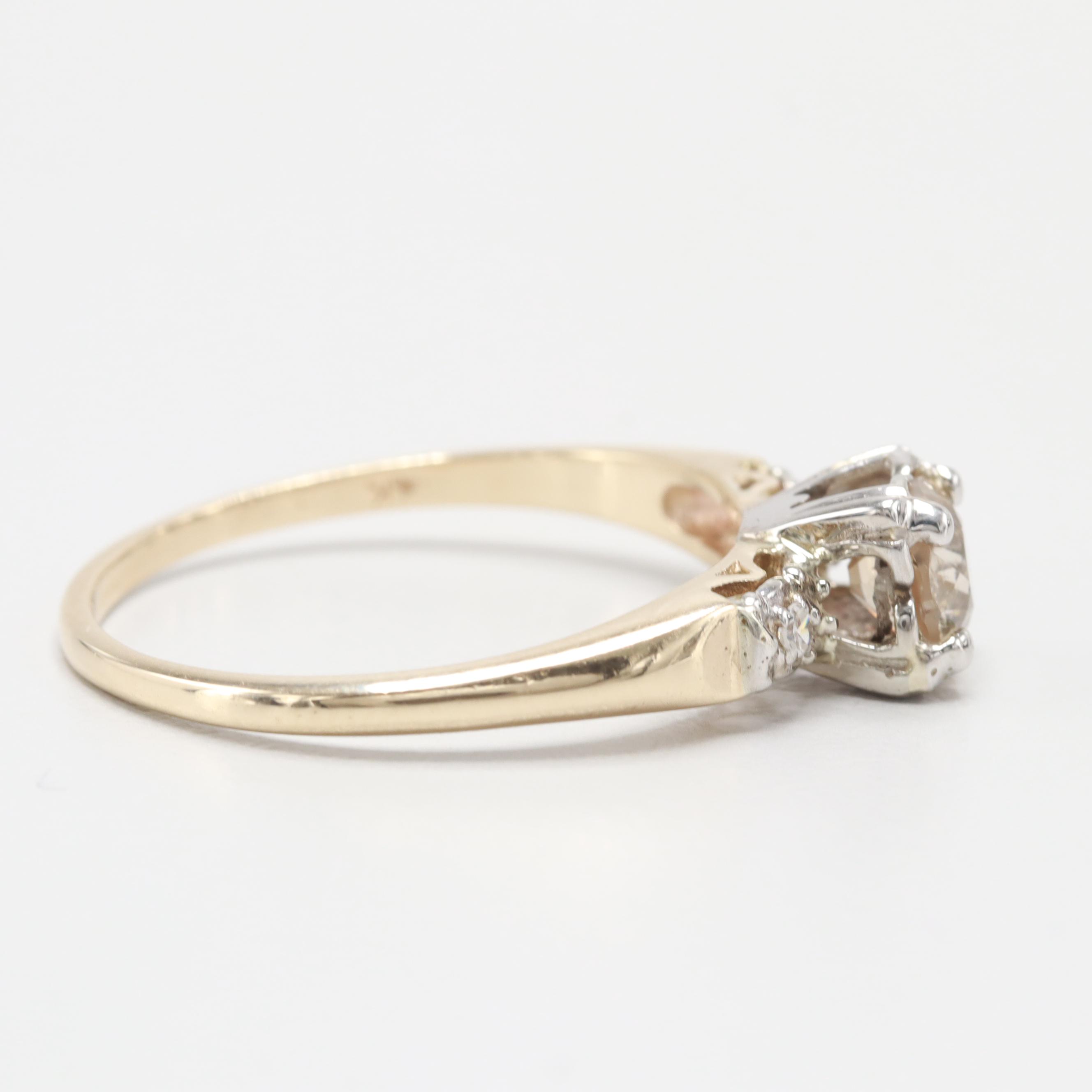 Vintage 14K Yellow Gold Diamond Ring