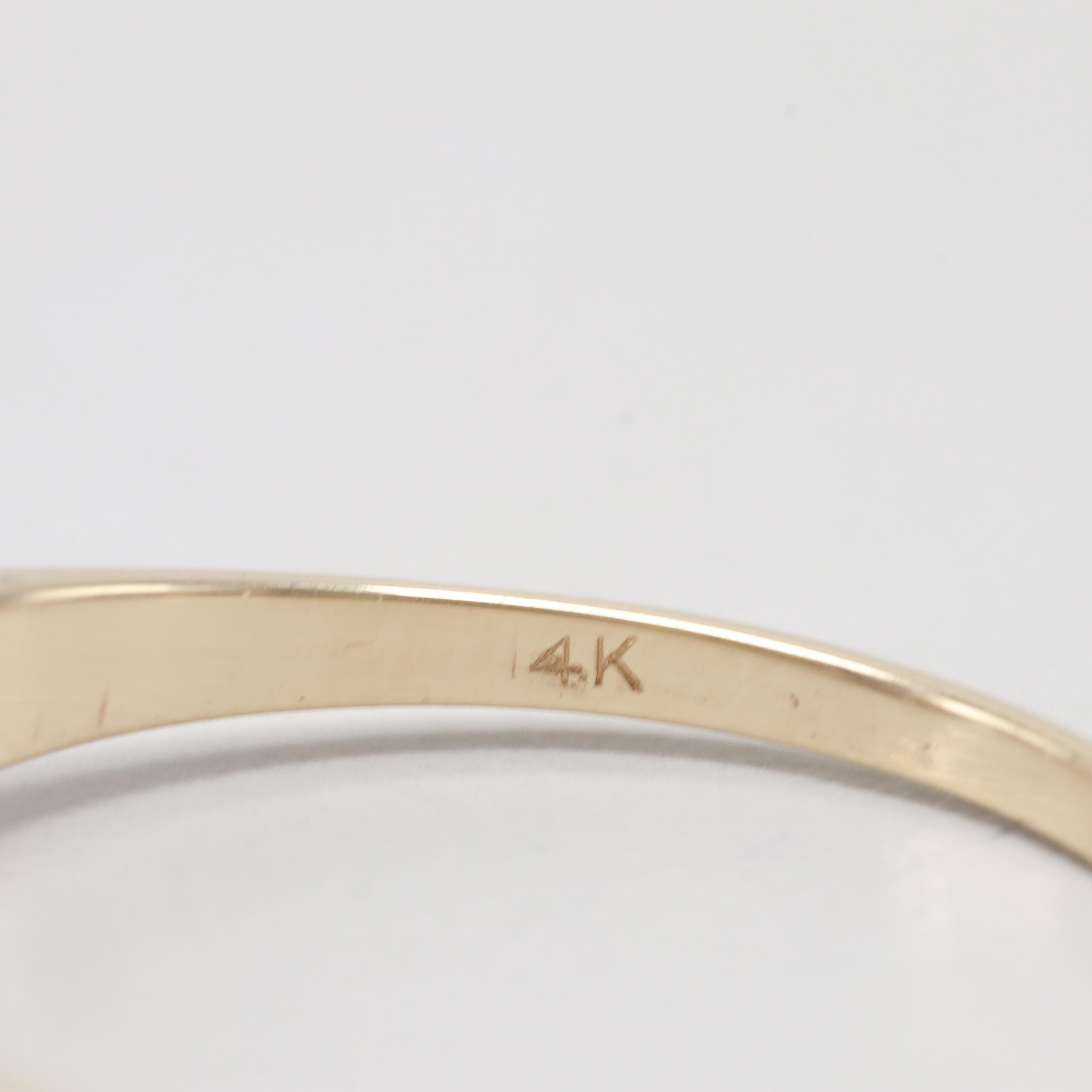 Vintage 14K Yellow Gold Diamond Ring