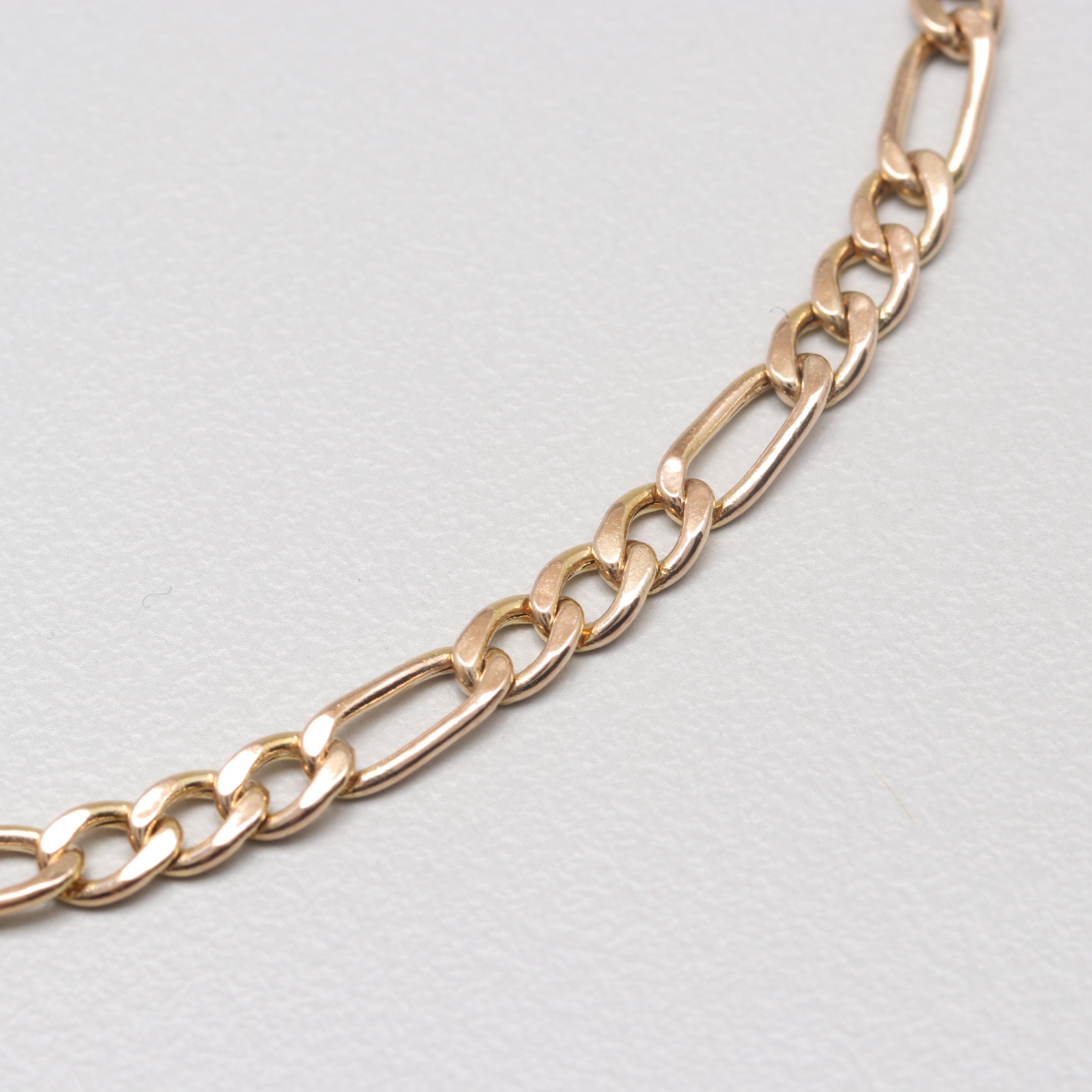 10K Yellow Gold Figaro Bracelet