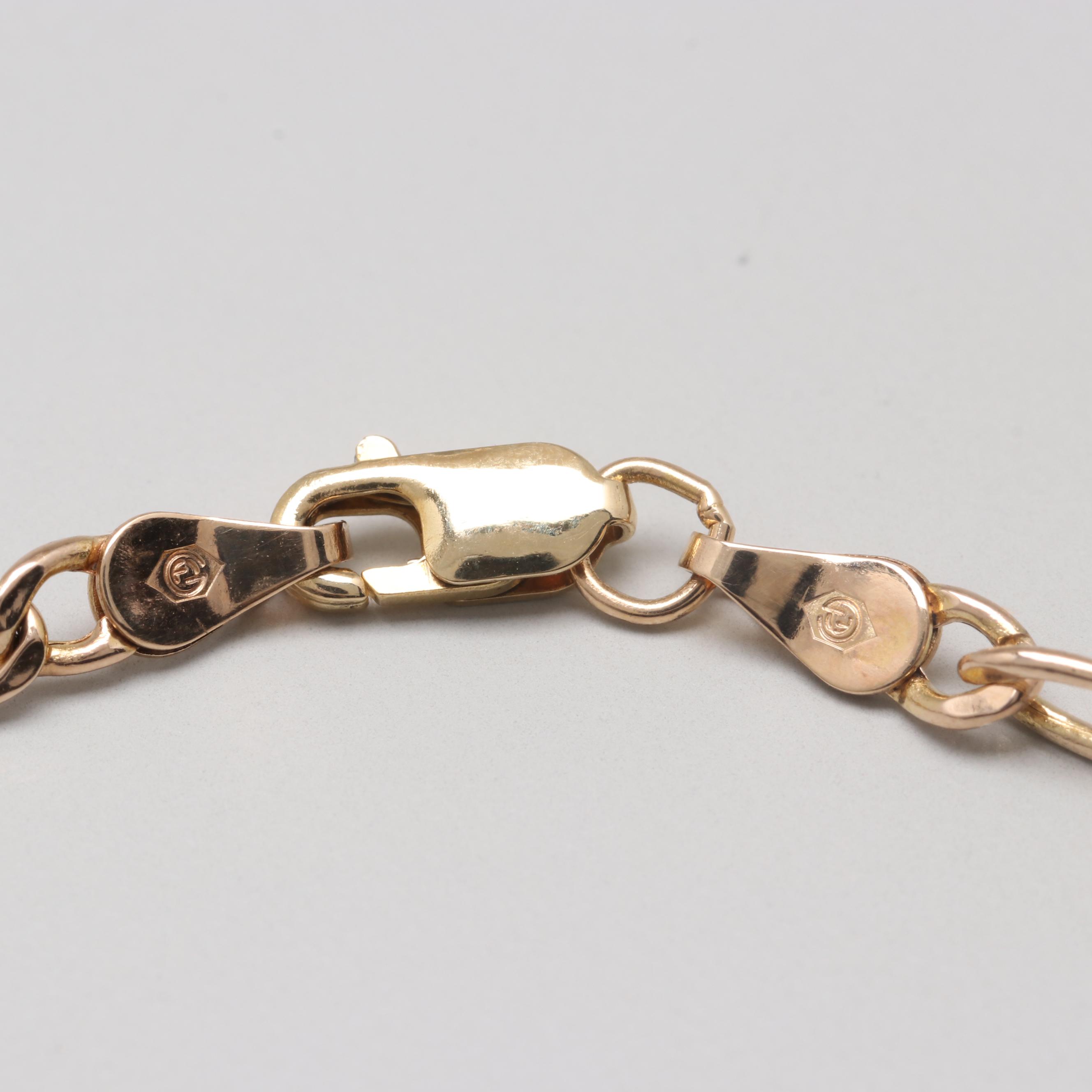 10K Yellow Gold Figaro Bracelet