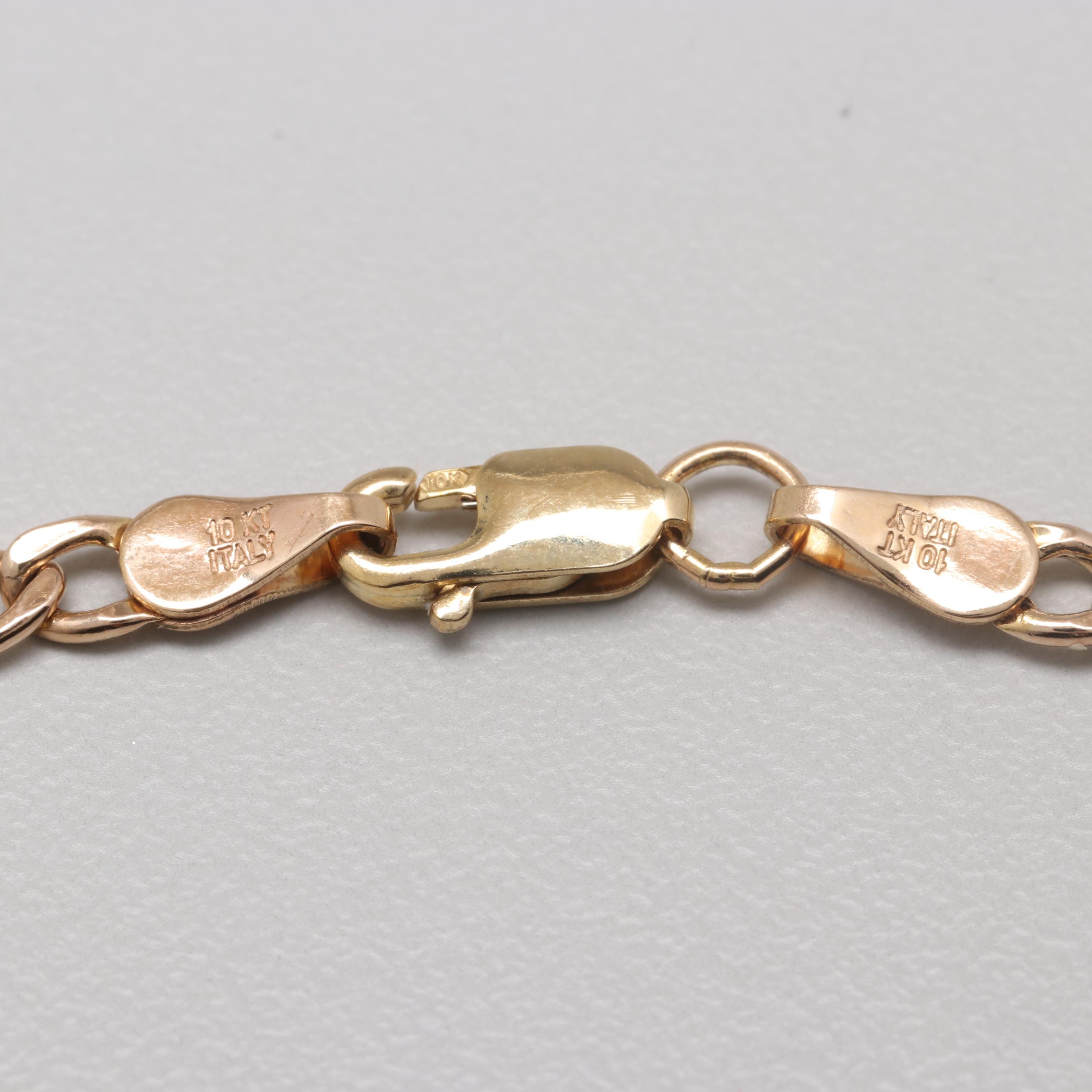 10K Yellow Gold Figaro Bracelet