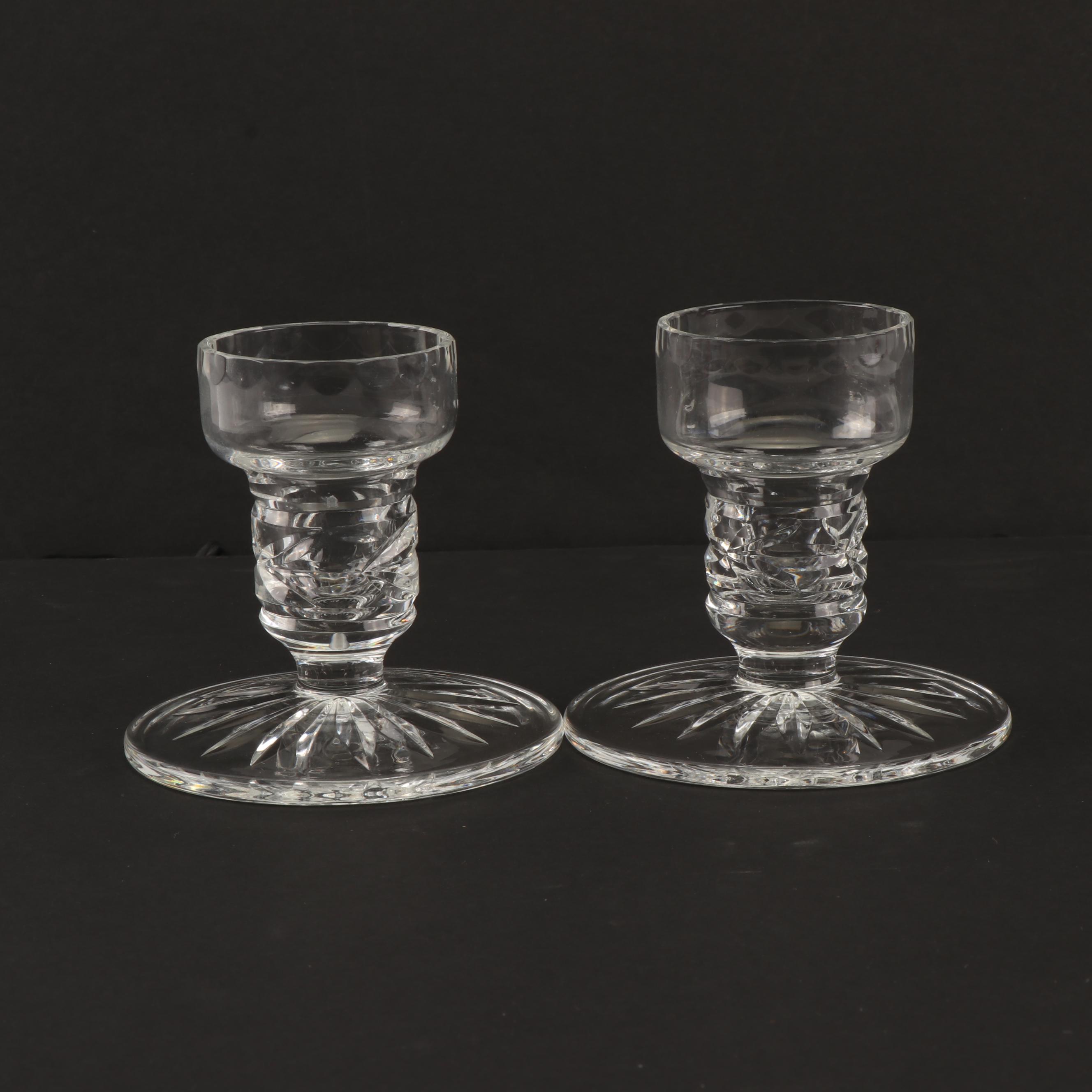 Galway "Clifden" Crystal Candle Holders