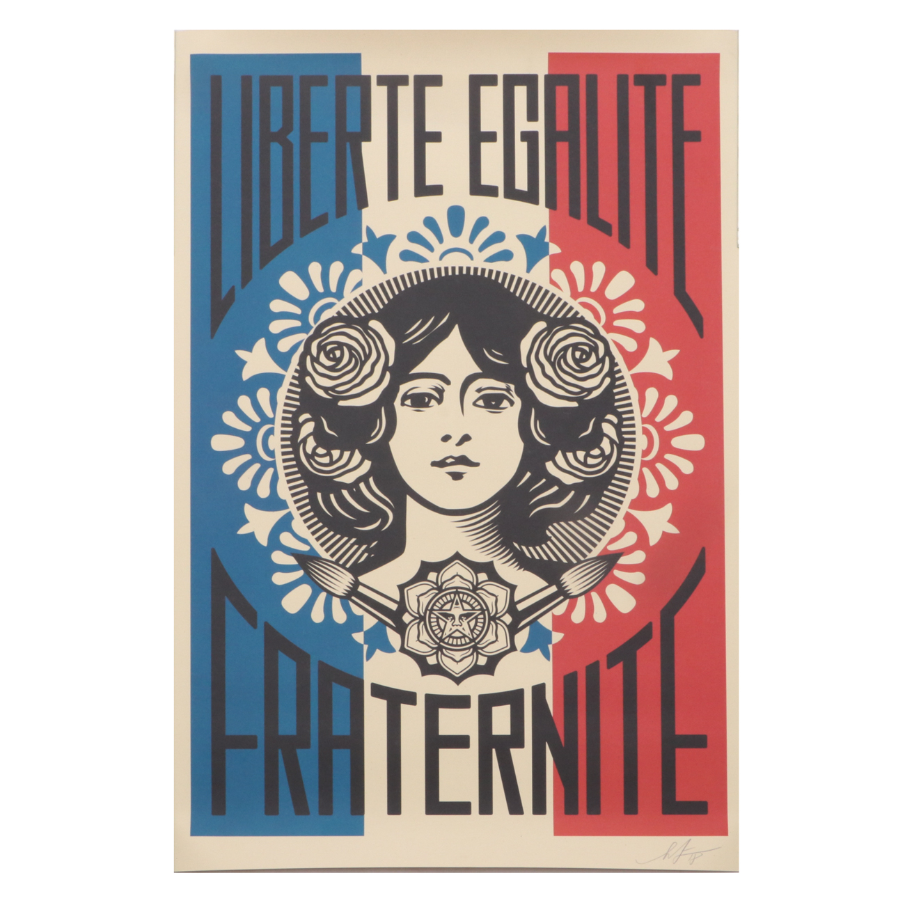 Shepard Fairey Offset Poster "Liberté, Egalité, Fraternité"