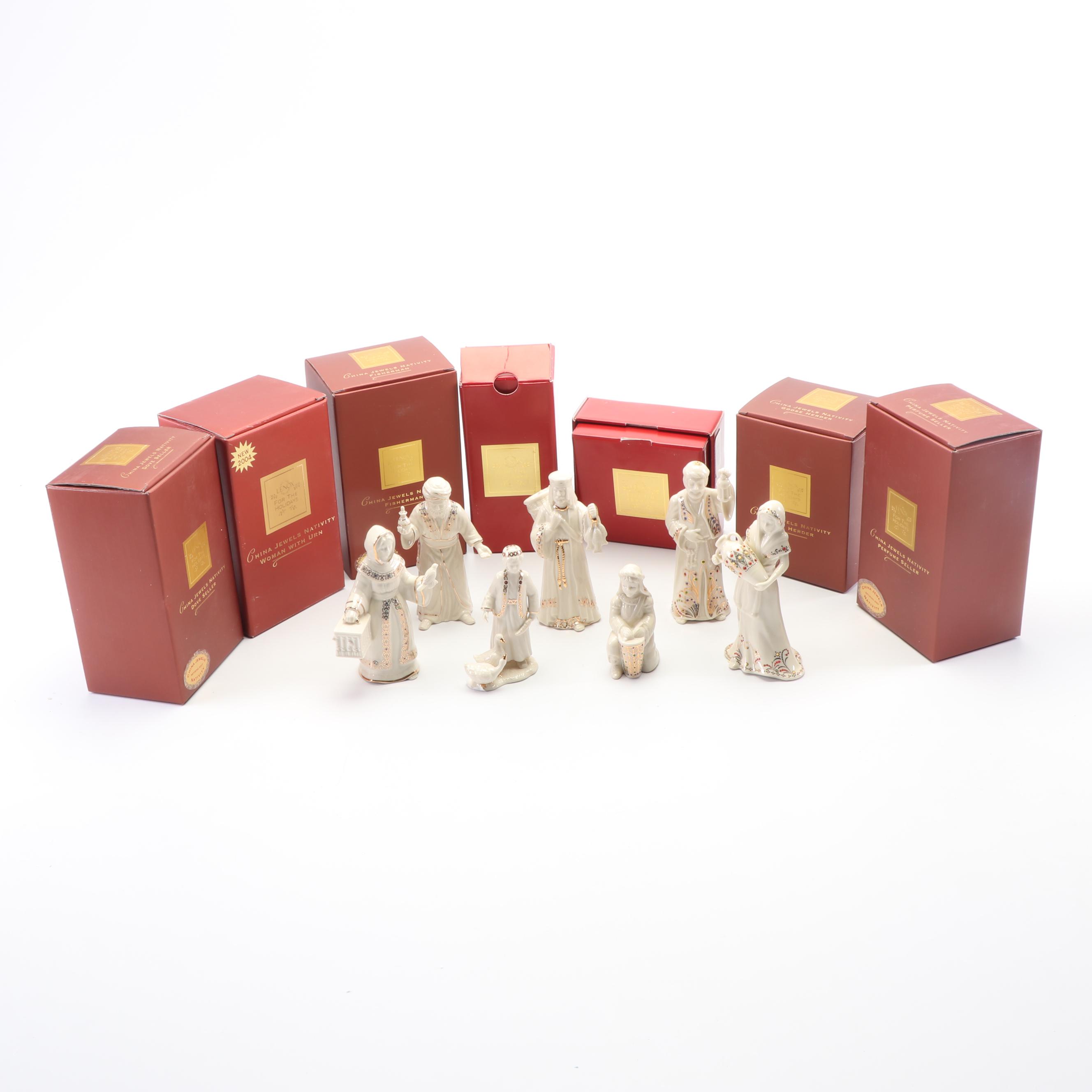 Lenox "China Jewels Collection" Bone China Nativity Scene Figurines