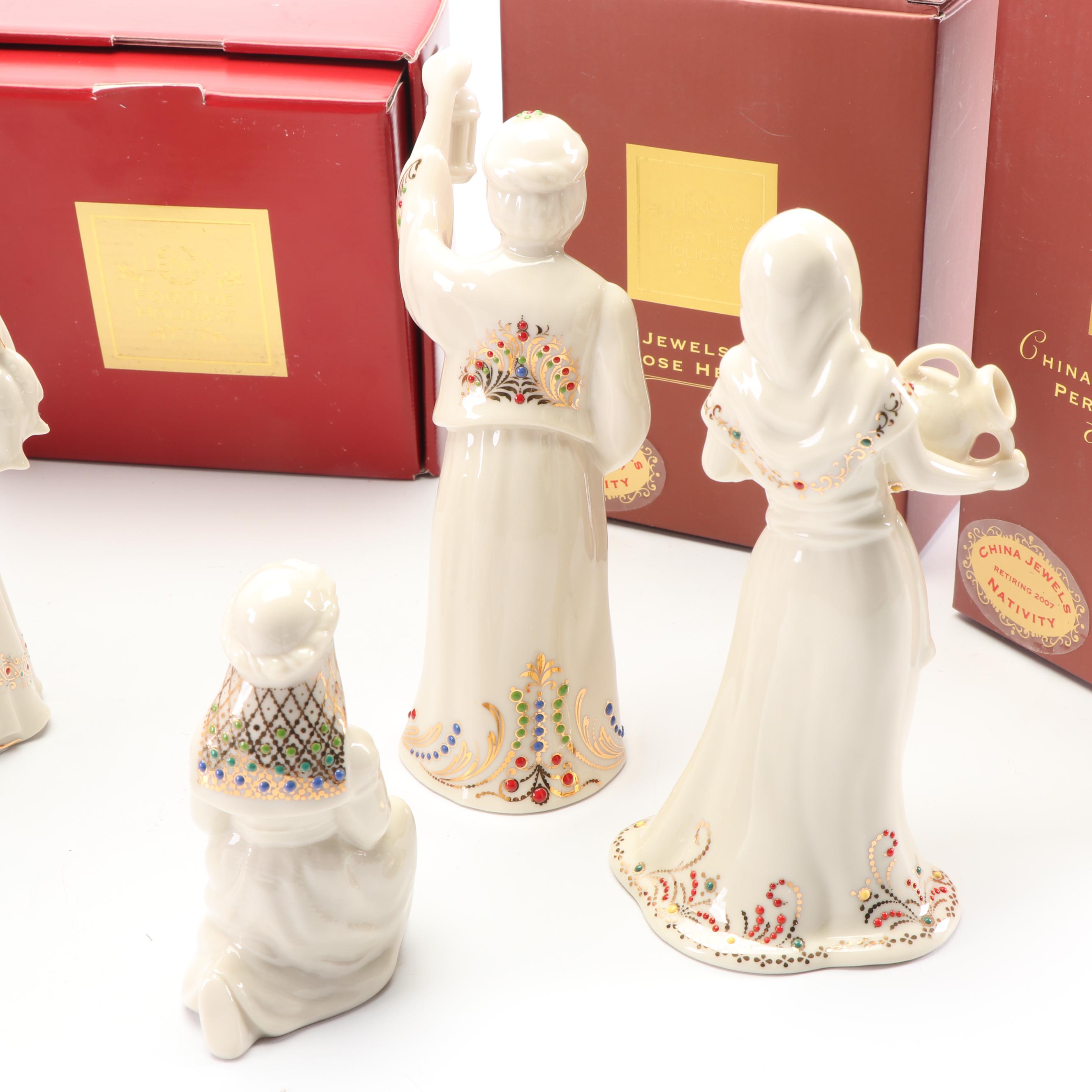 Lenox "China Jewels Collection" Bone China Nativity Scene Figurines