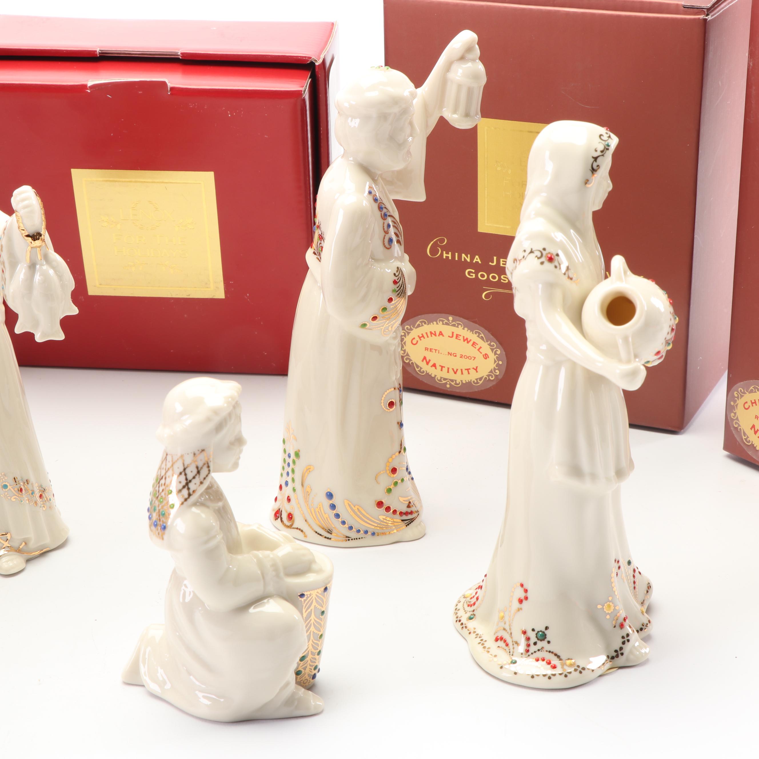 Lenox "China Jewels Collection" Bone China Nativity Scene Figurines