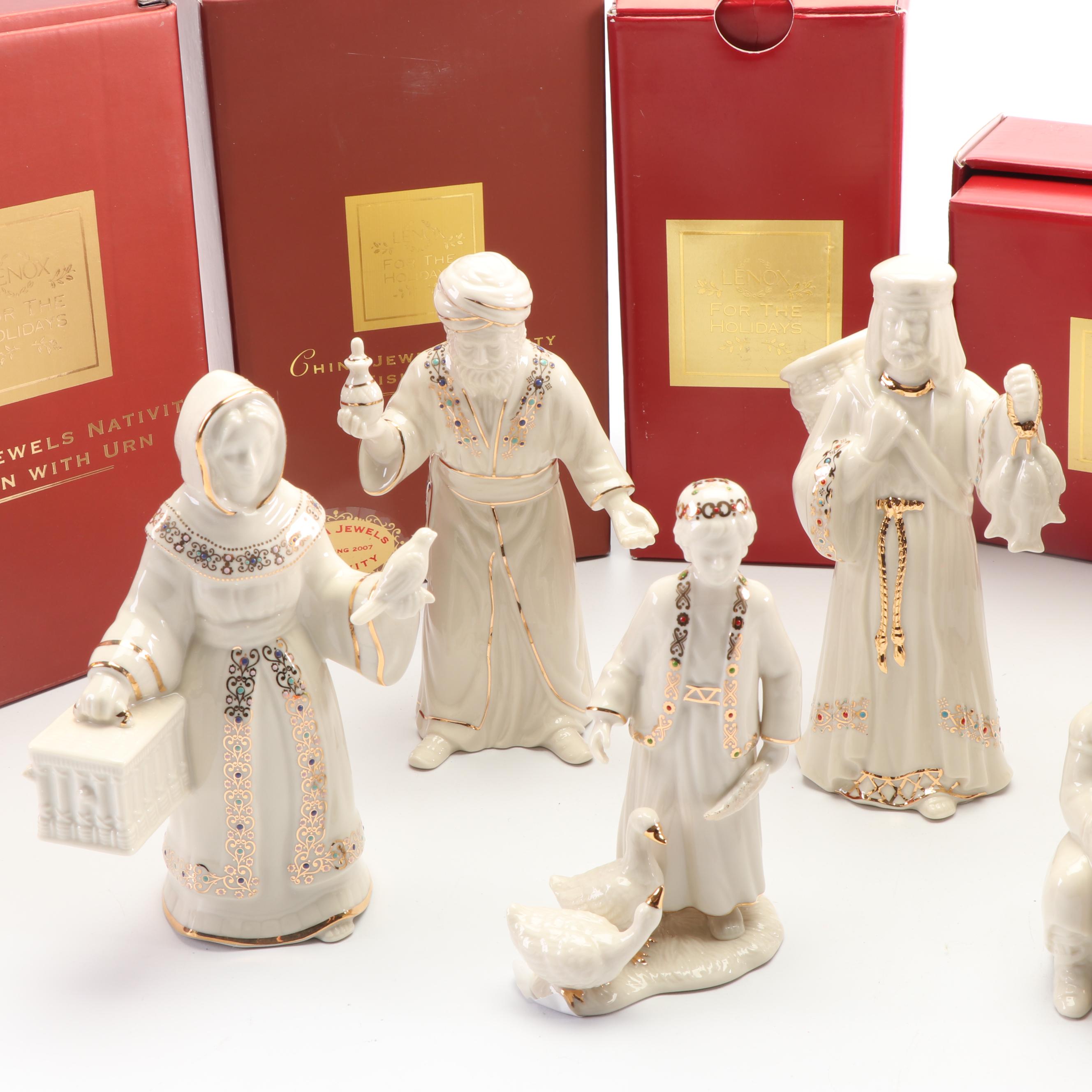 Lenox "China Jewels Collection" Bone China Nativity Scene Figurines