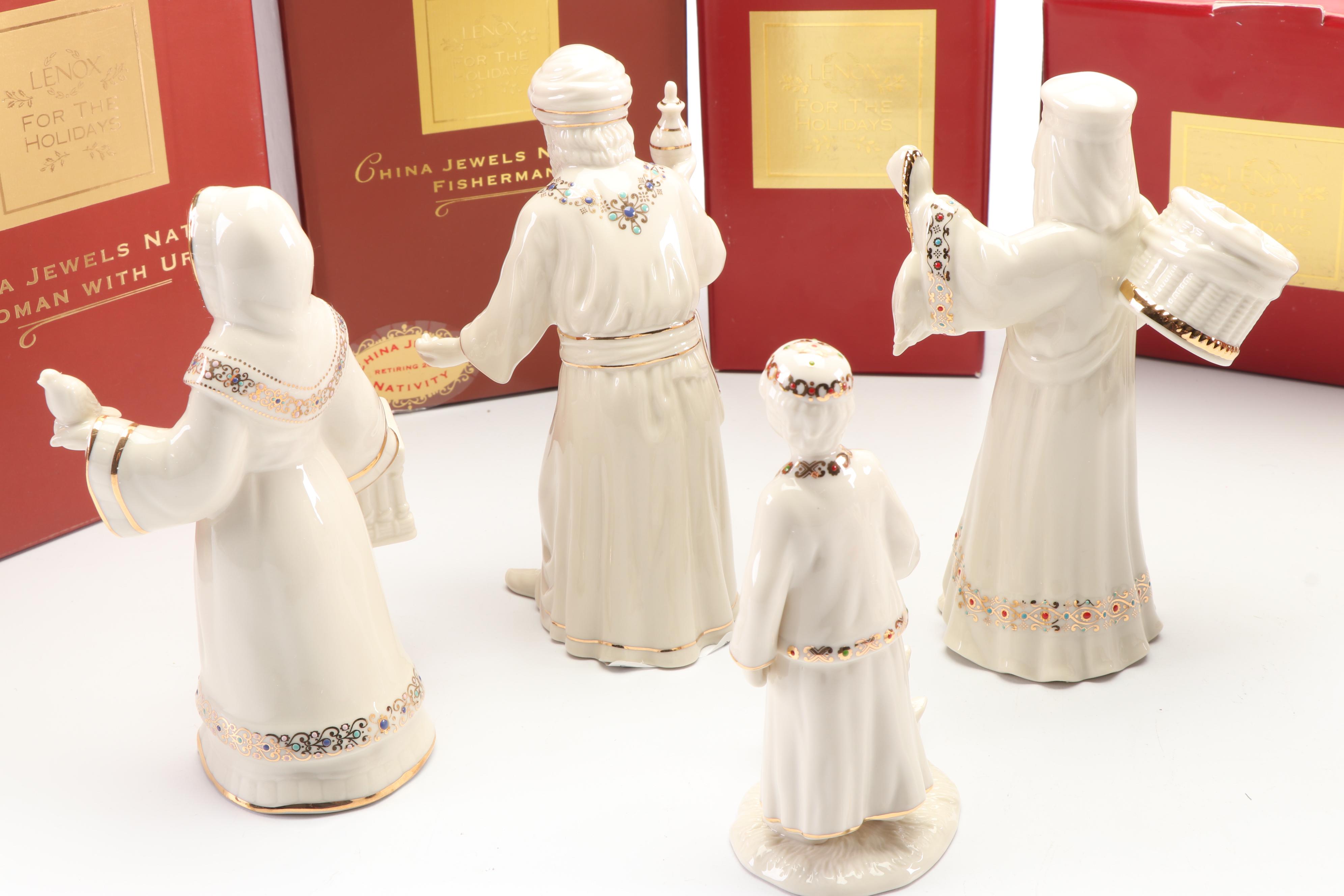 Lenox "China Jewels Collection" Bone China Nativity Scene Figurines