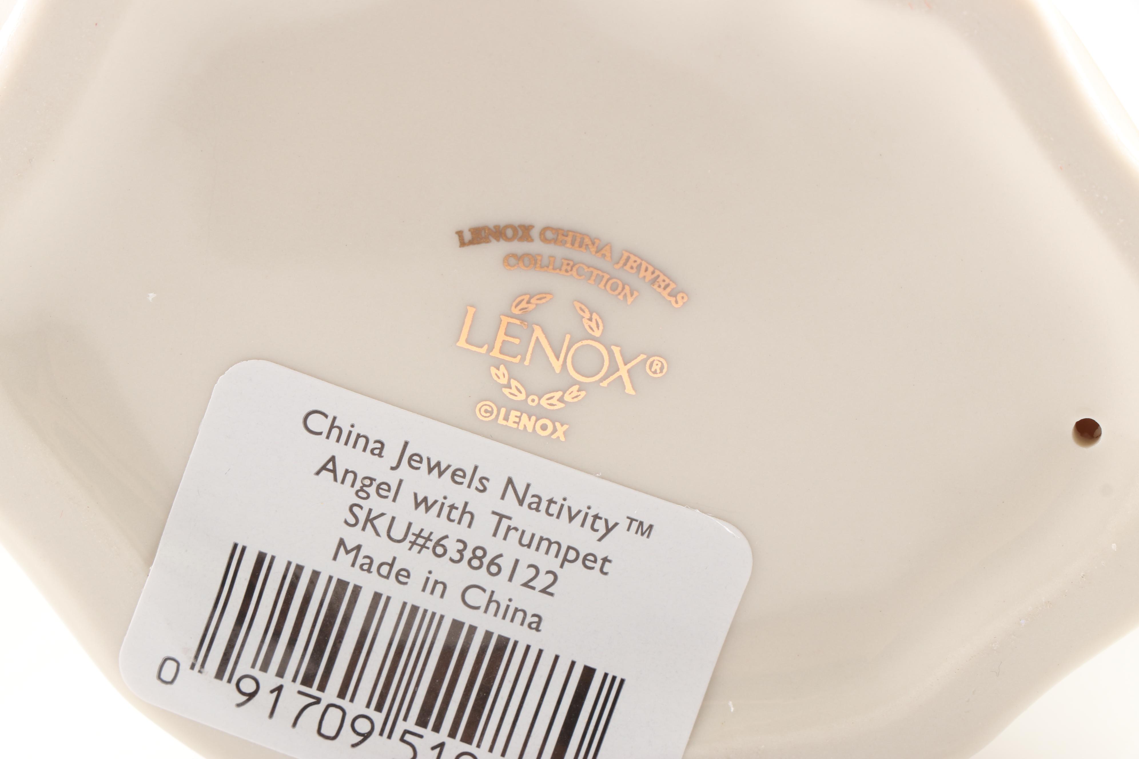 Lenox "China Jewels Collection" Bone China Nativity Scene Angel Figurines