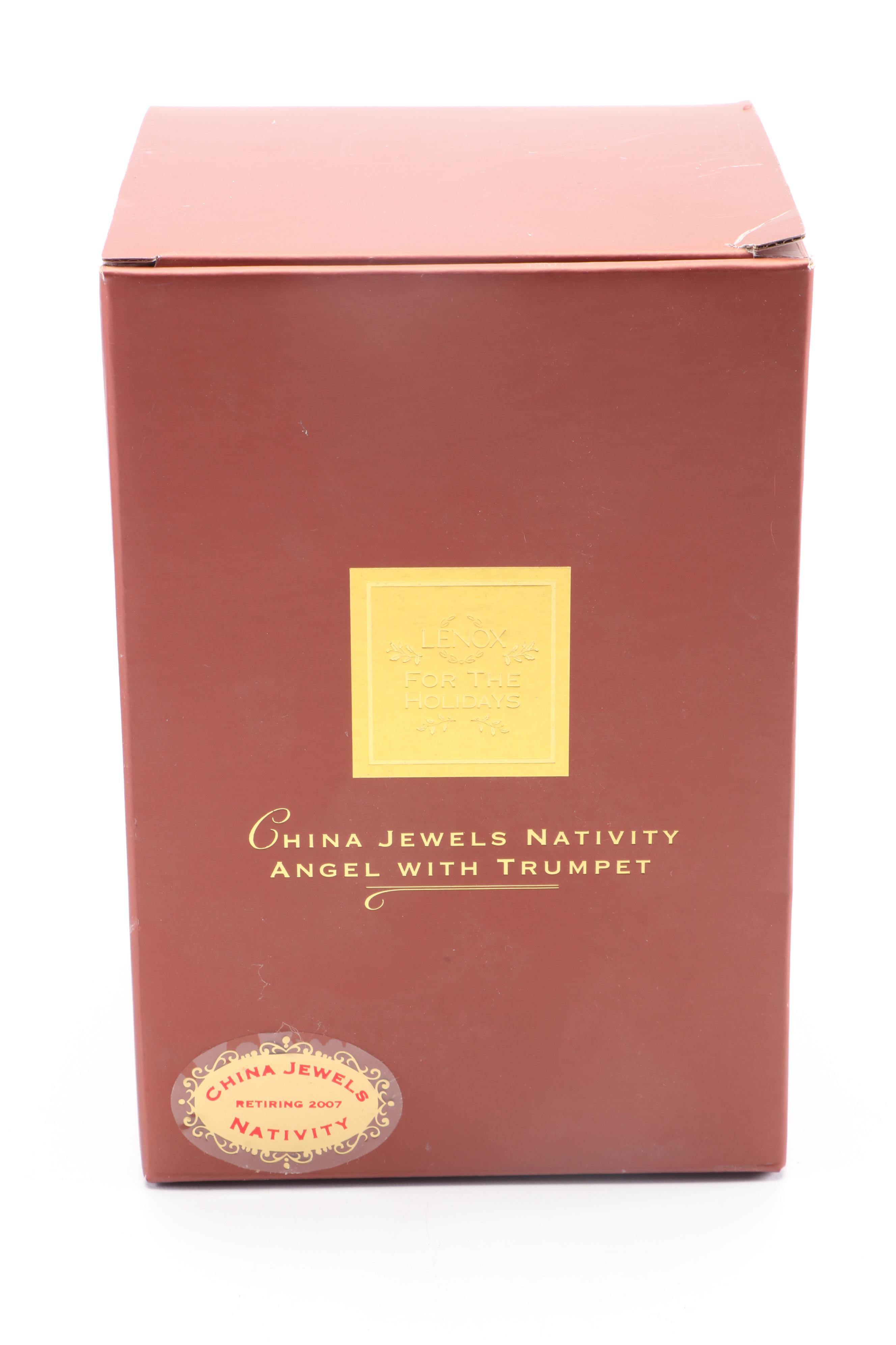 Lenox "China Jewels Collection" Bone China Nativity Scene Angel Figurines