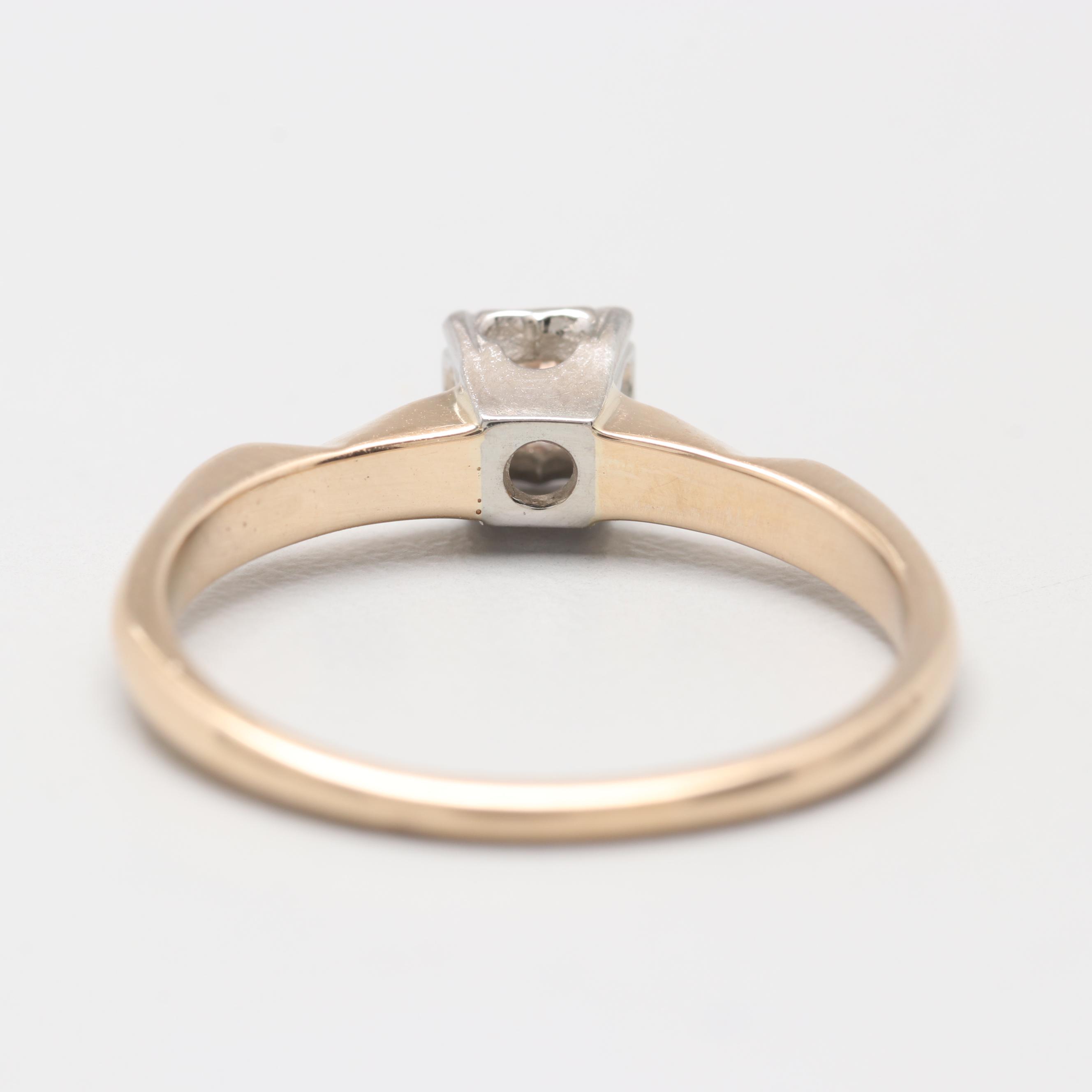 Vintage 14K Yellow Gold Diamond Ring