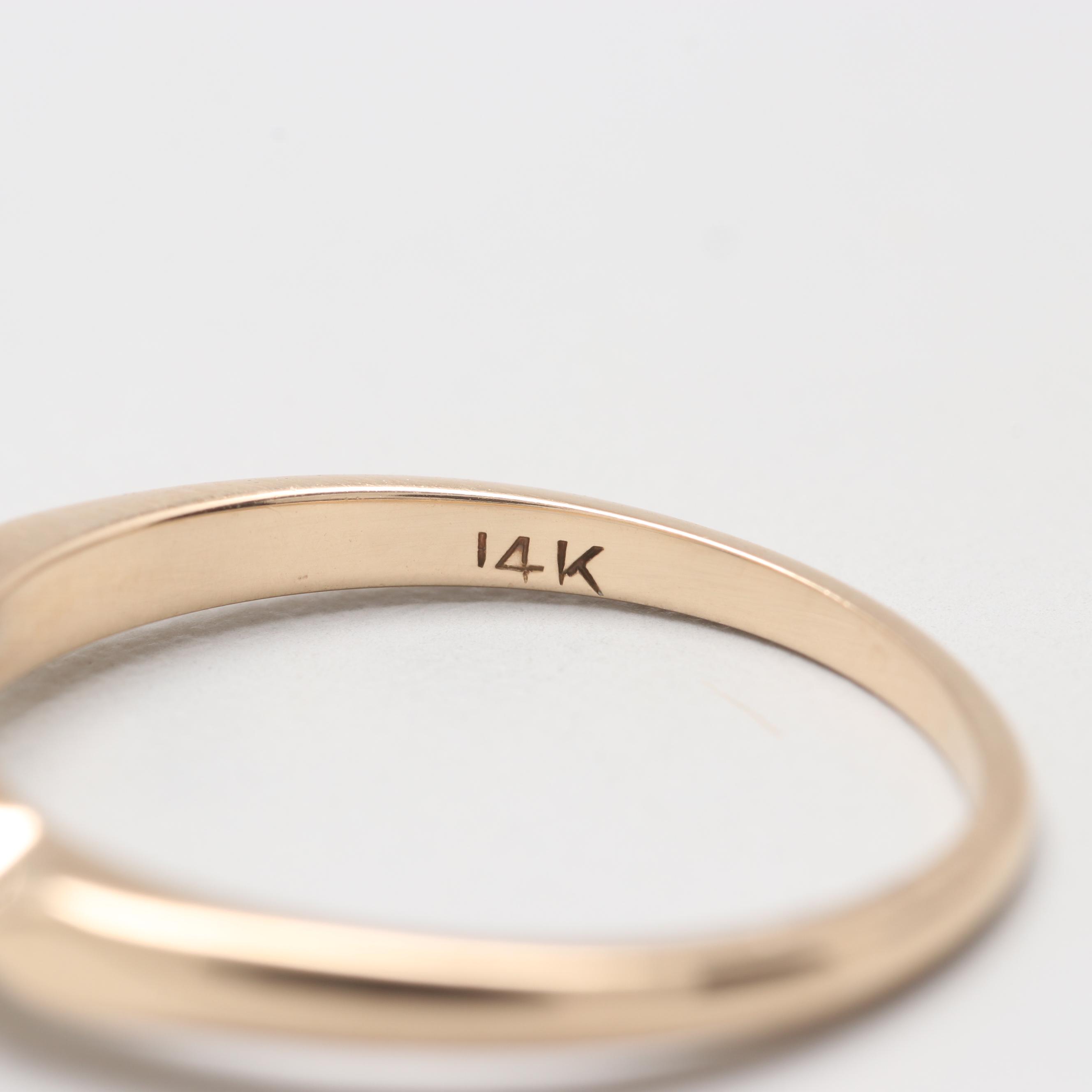 Vintage 14K Yellow Gold Diamond Ring