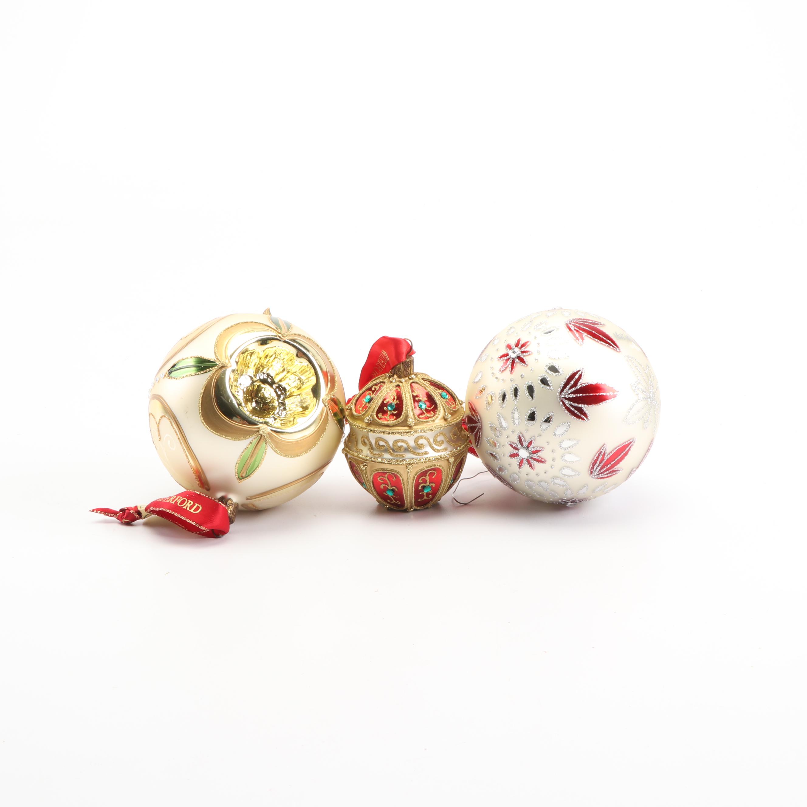 Waterford Holiday Heirloom Glass Ornaments Including Limited Edition