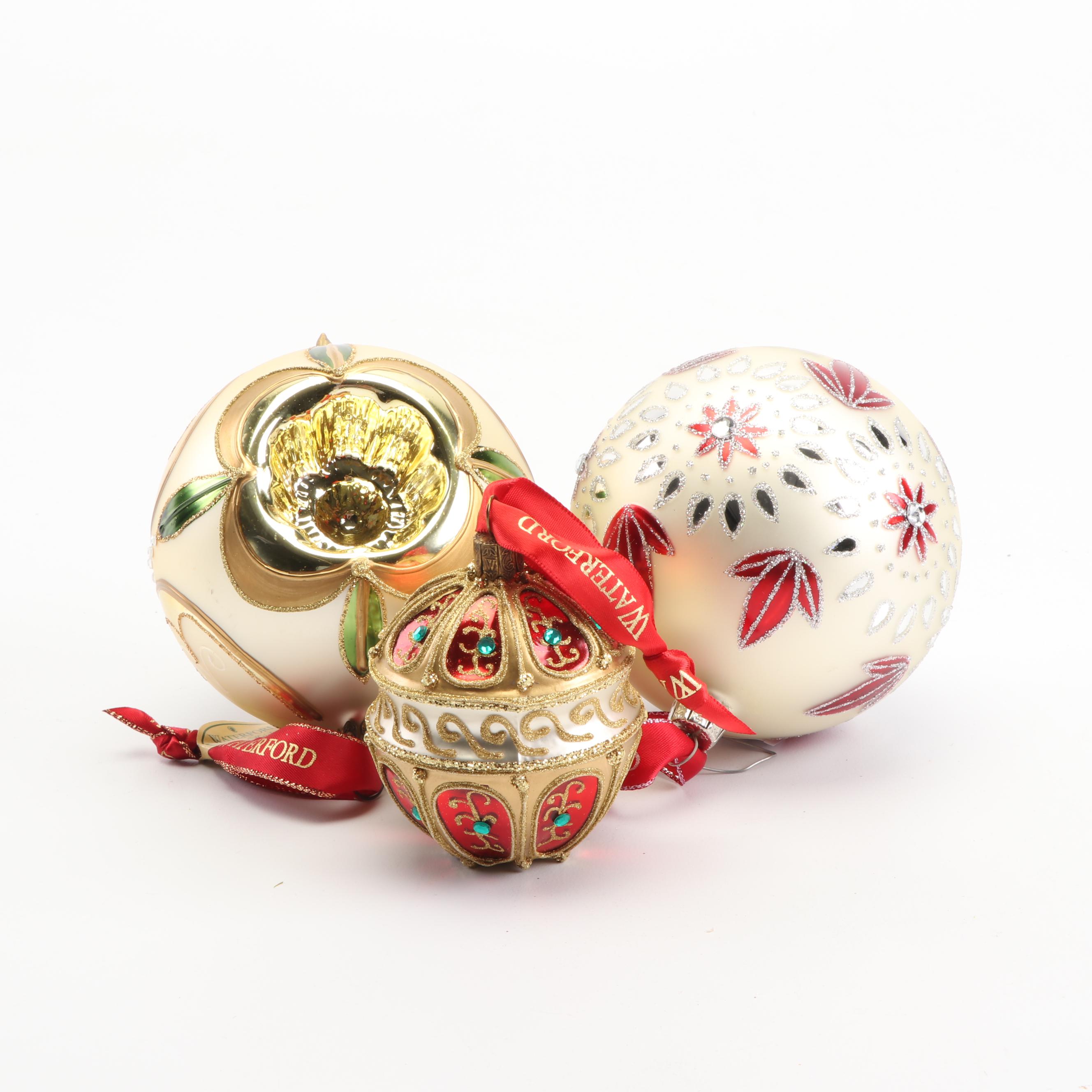 Waterford Holiday Heirloom Glass Ornaments Including Limited Edition
