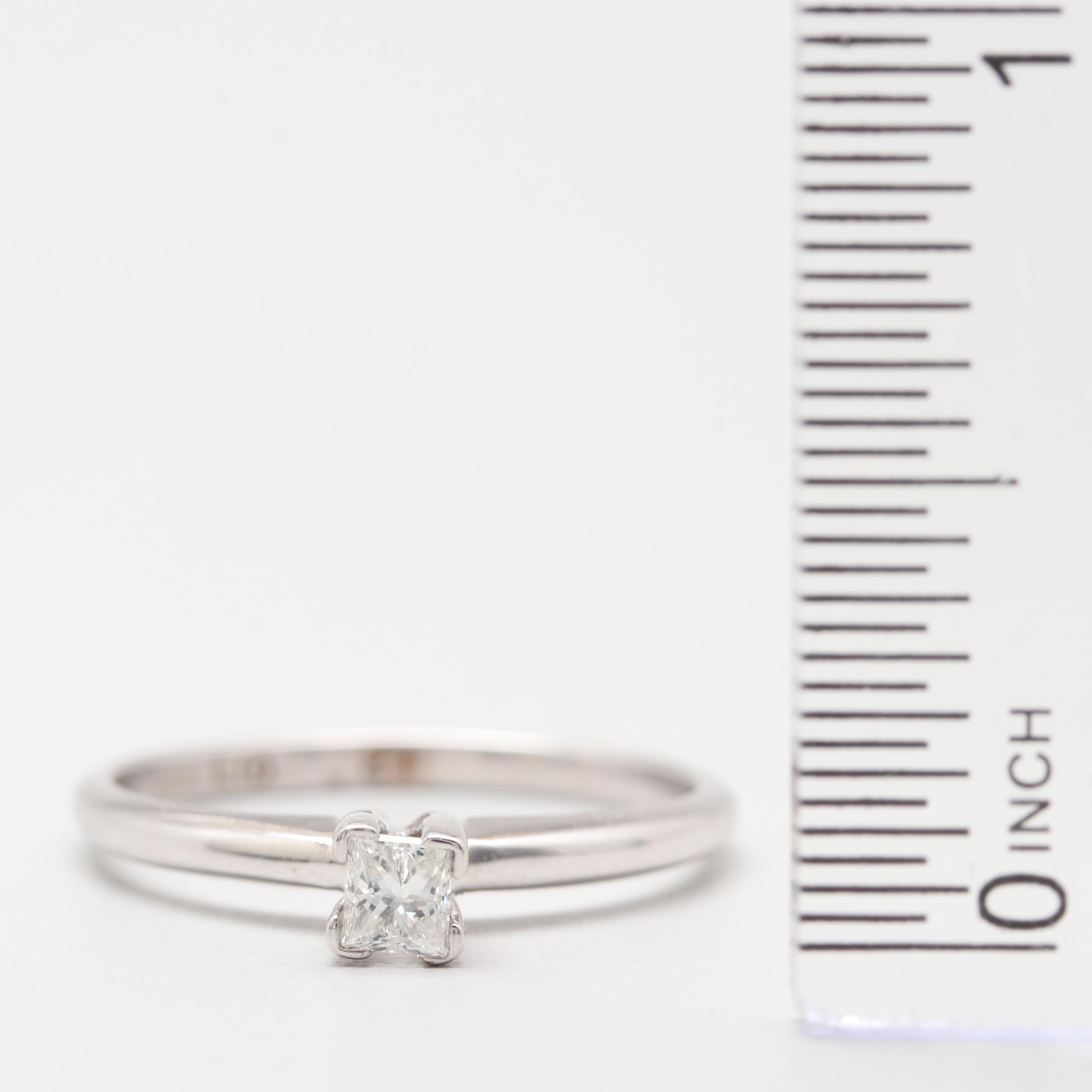 14K White Gold Diamond Solitaire Ring