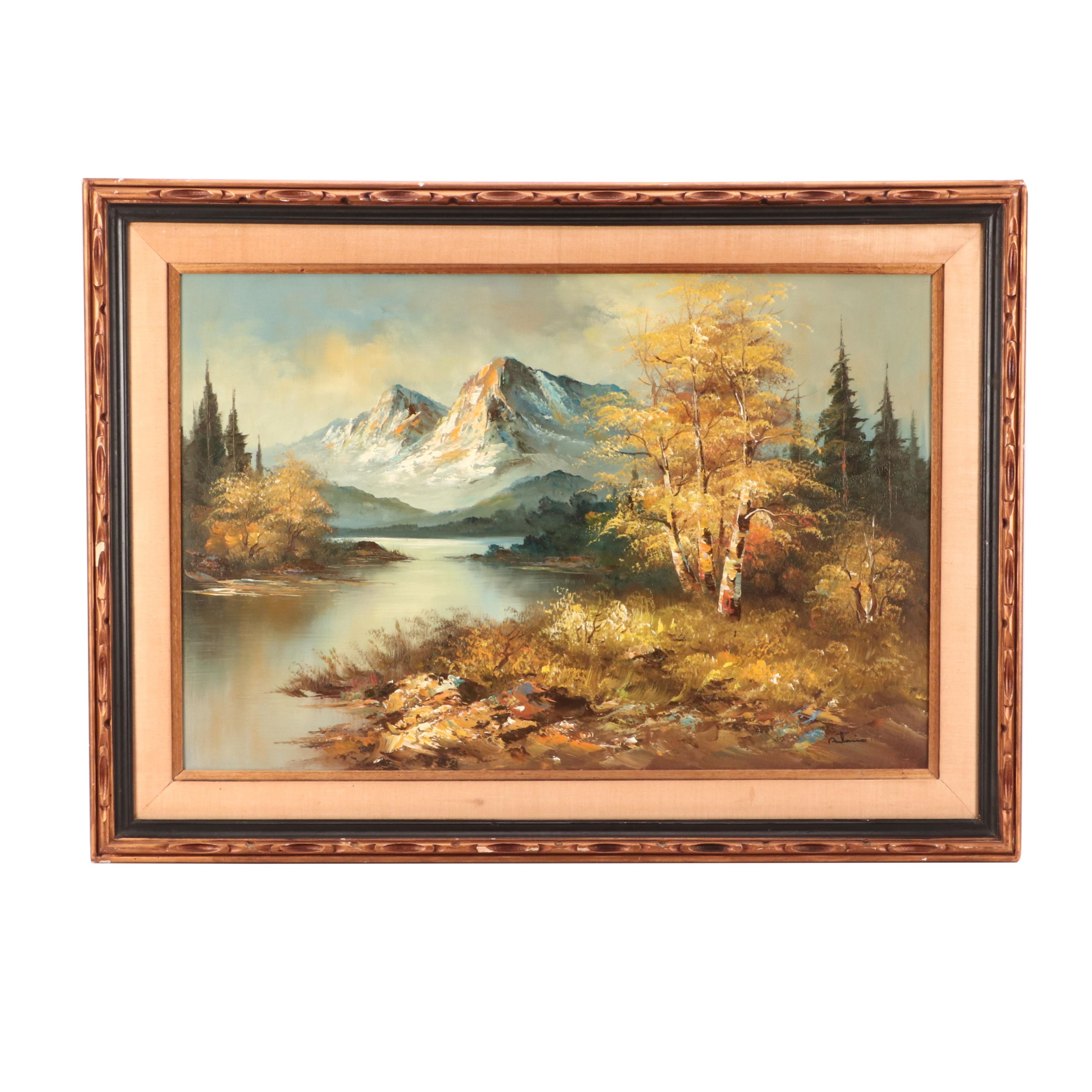 Antonio Oil Painting of Mountain Landscape