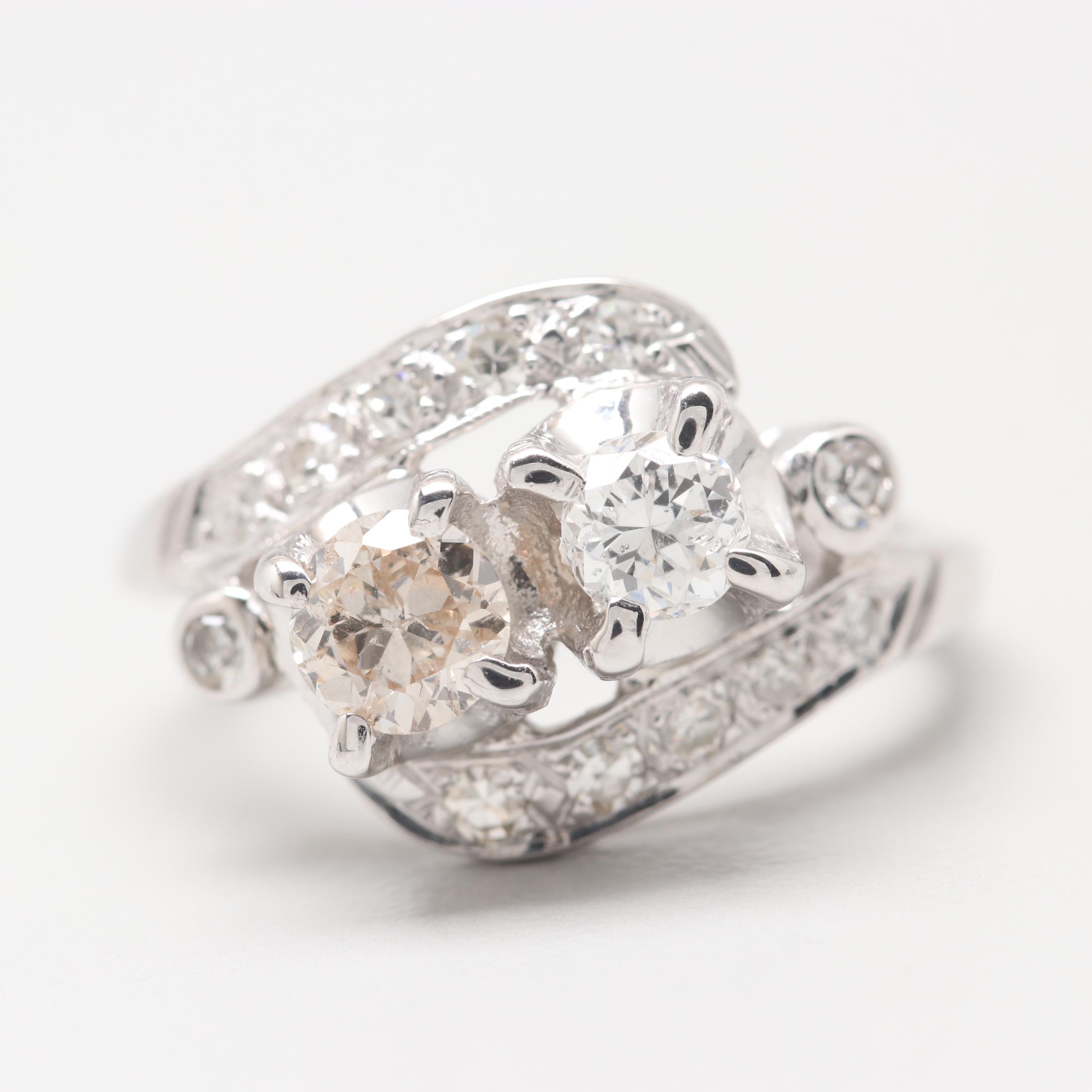 14K White Gold 0.92 CTW Diamond Ring