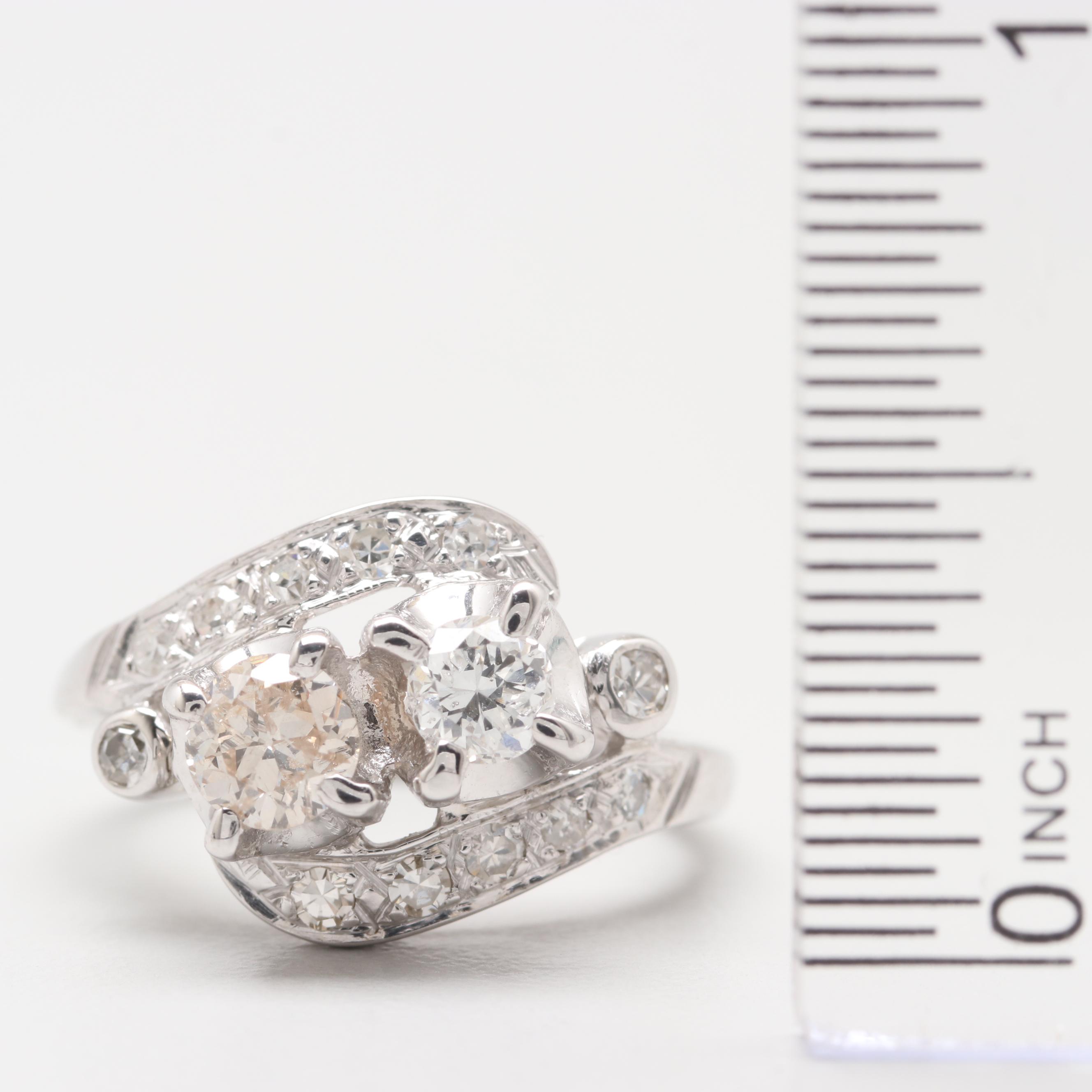 14K White Gold 0.92 CTW Diamond Ring