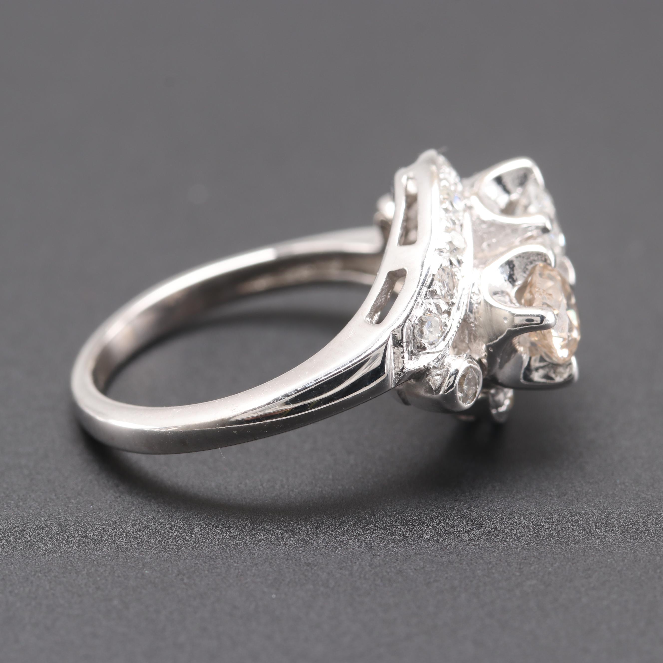 14K White Gold 0.92 CTW Diamond Ring