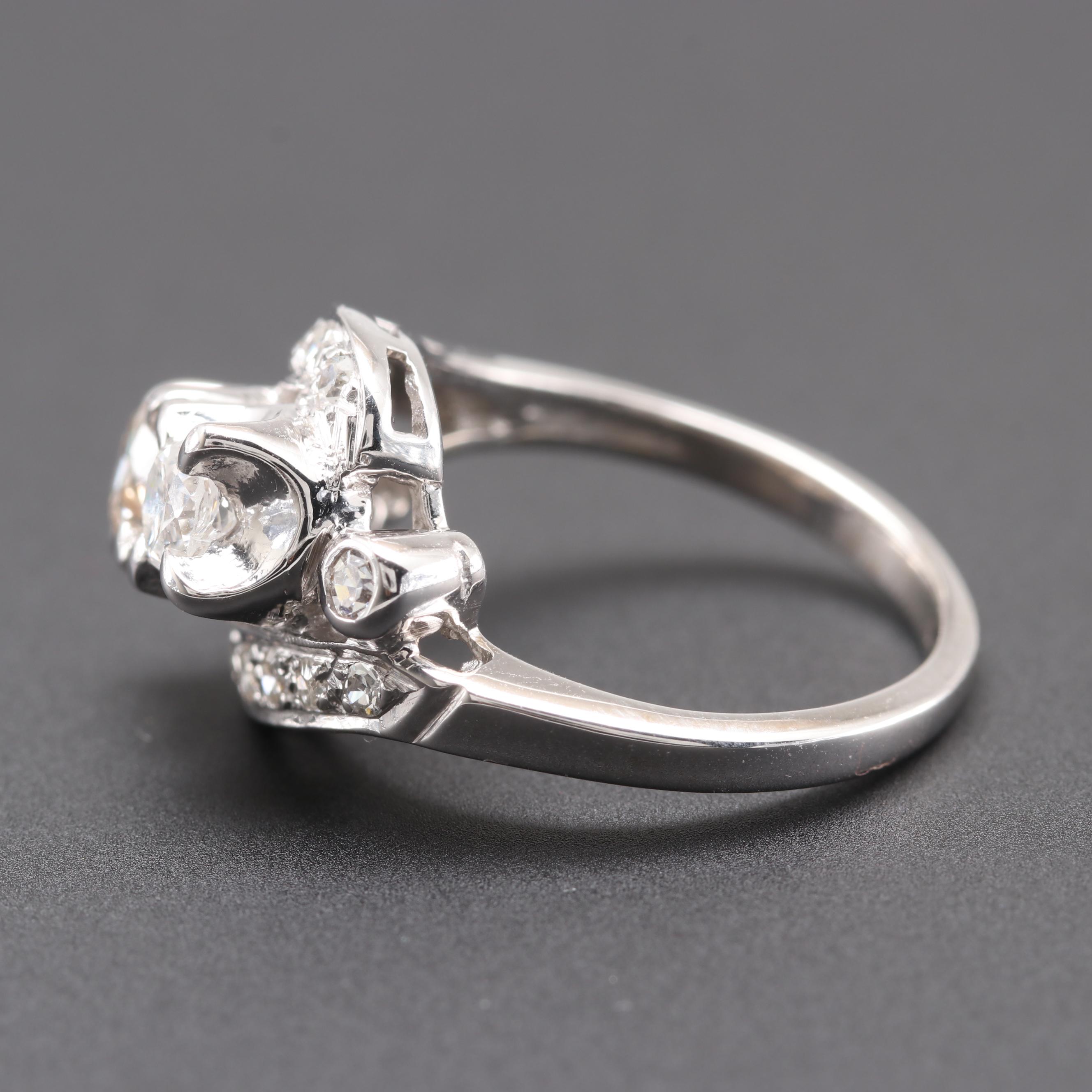 14K White Gold 0.92 CTW Diamond Ring