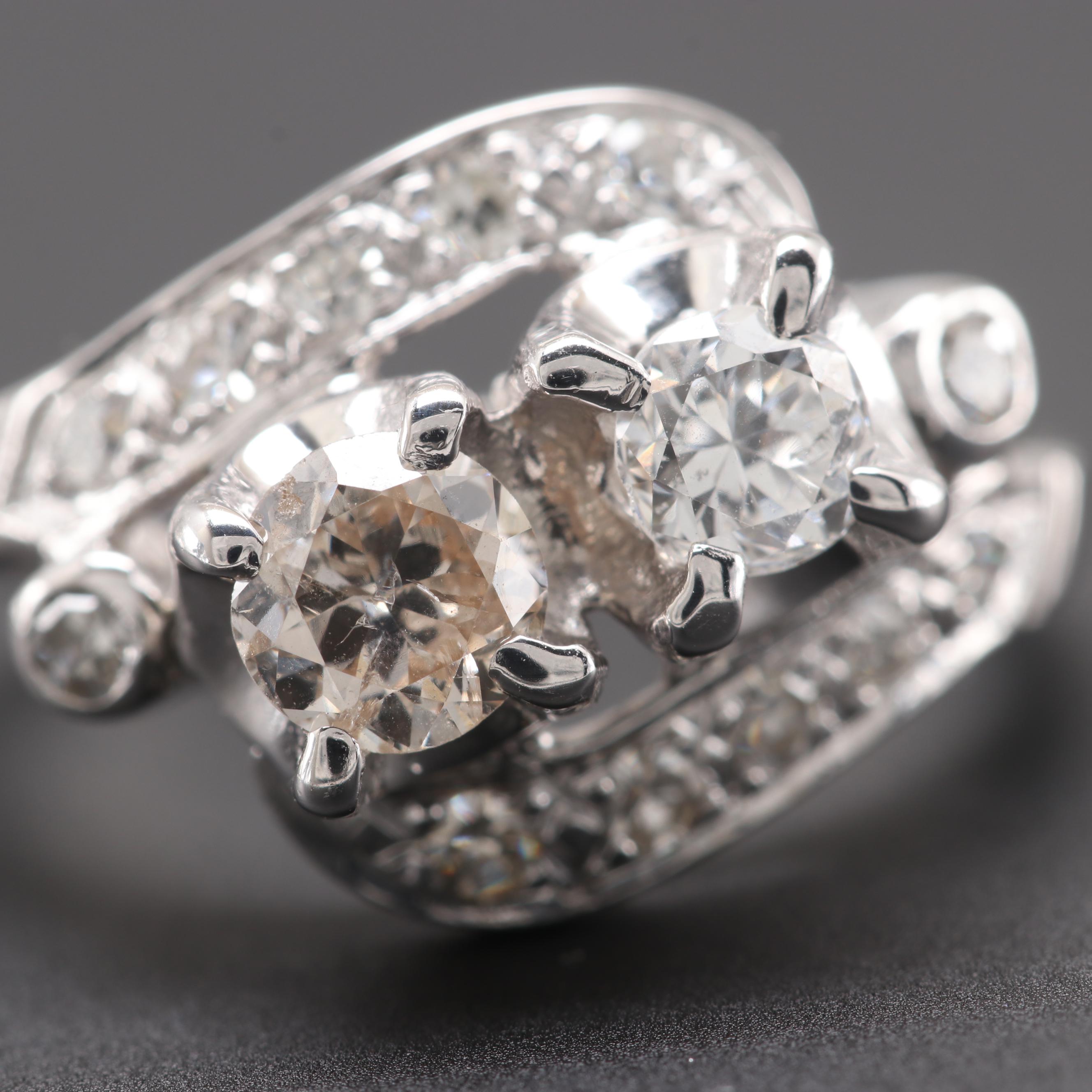 14K White Gold 0.92 CTW Diamond Ring