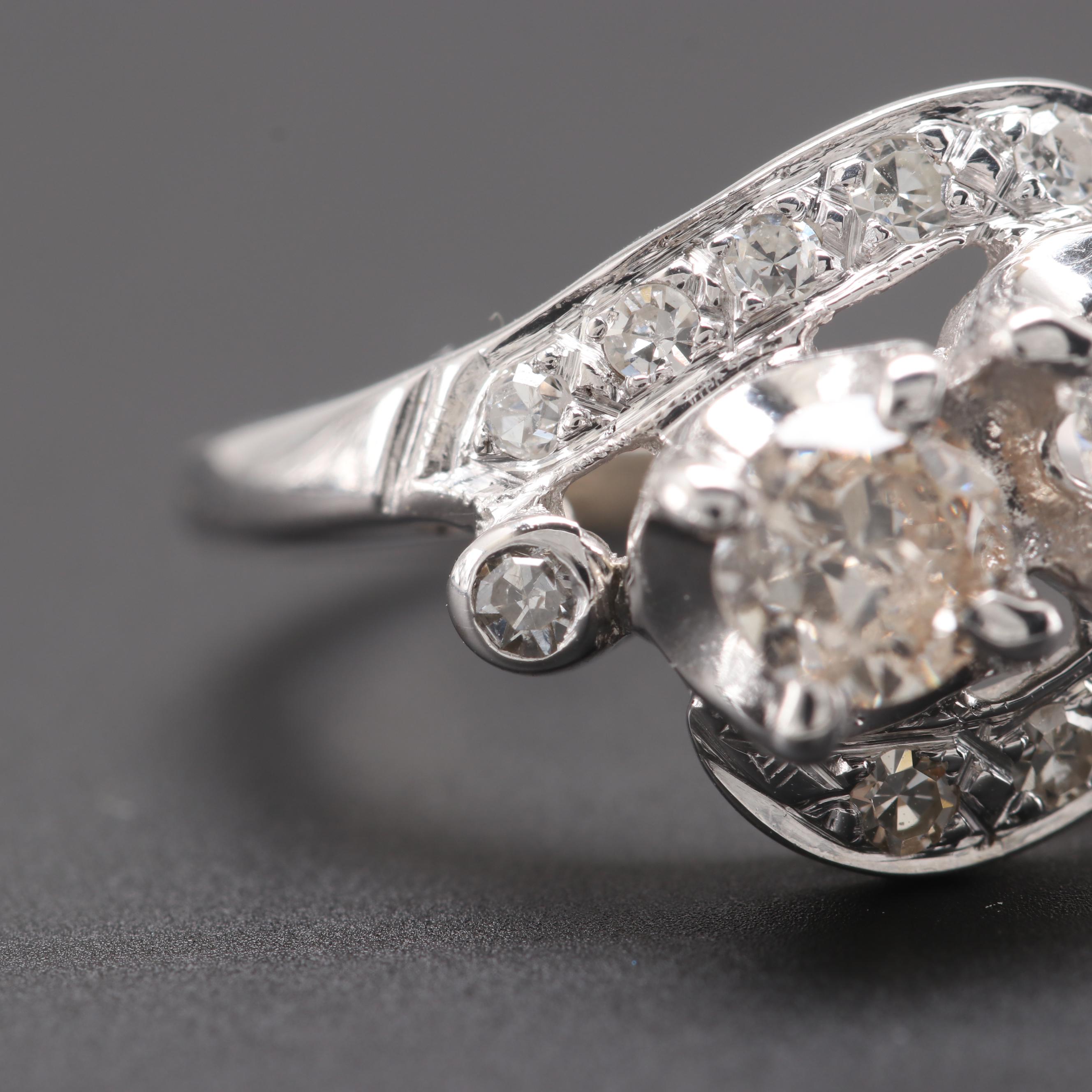 14K White Gold 0.92 CTW Diamond Ring