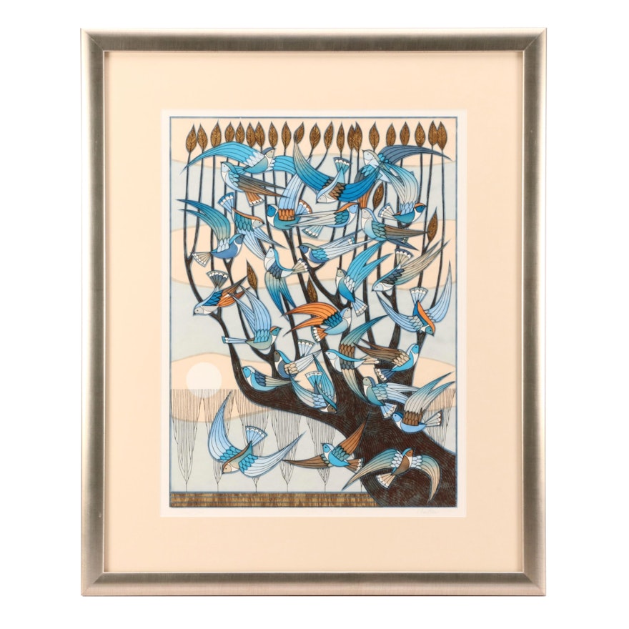 John Nartker Limited Edition Serigraph "Bird Tree"