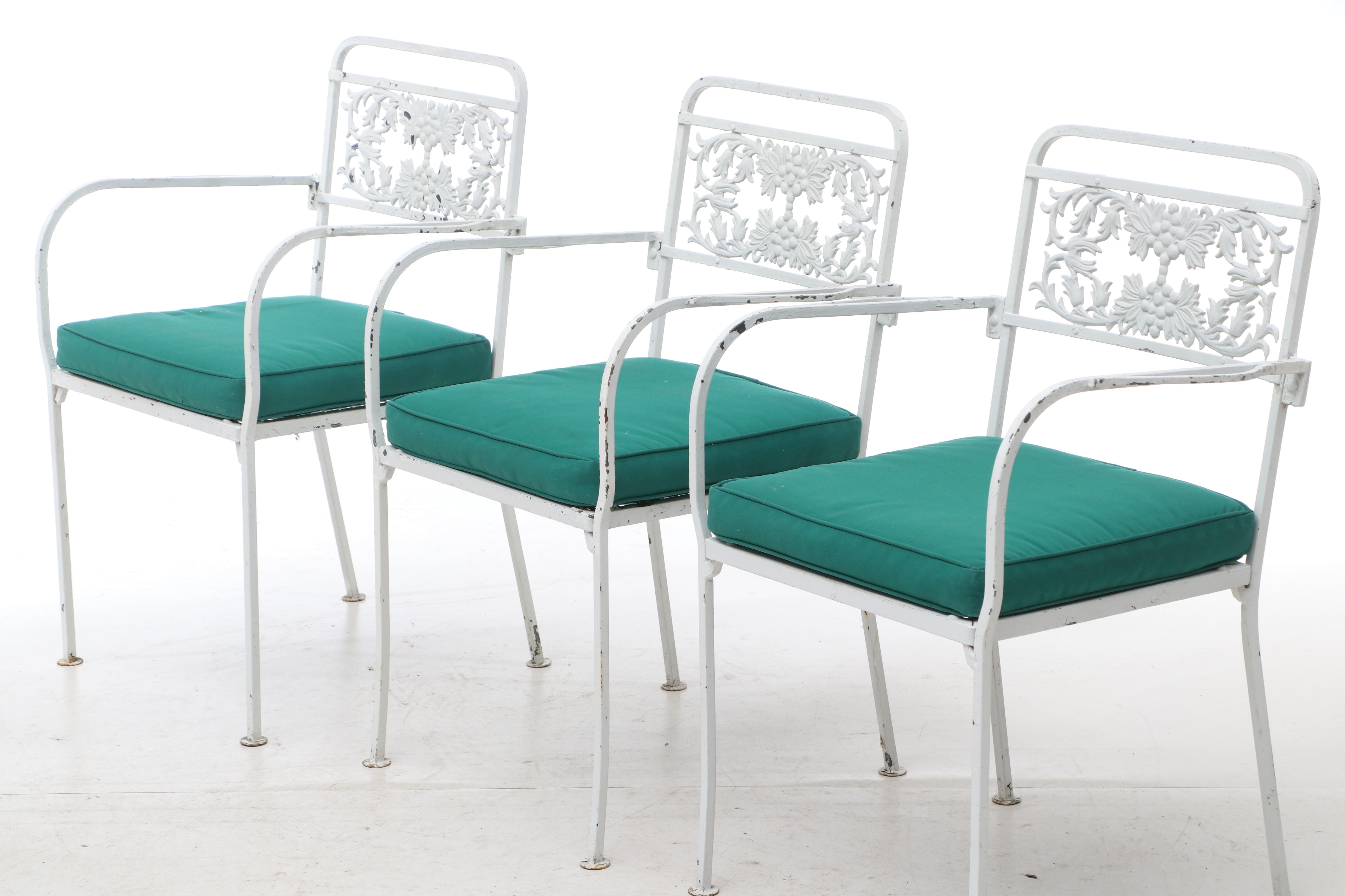 Metal Mesh Patio Chairs and End Table