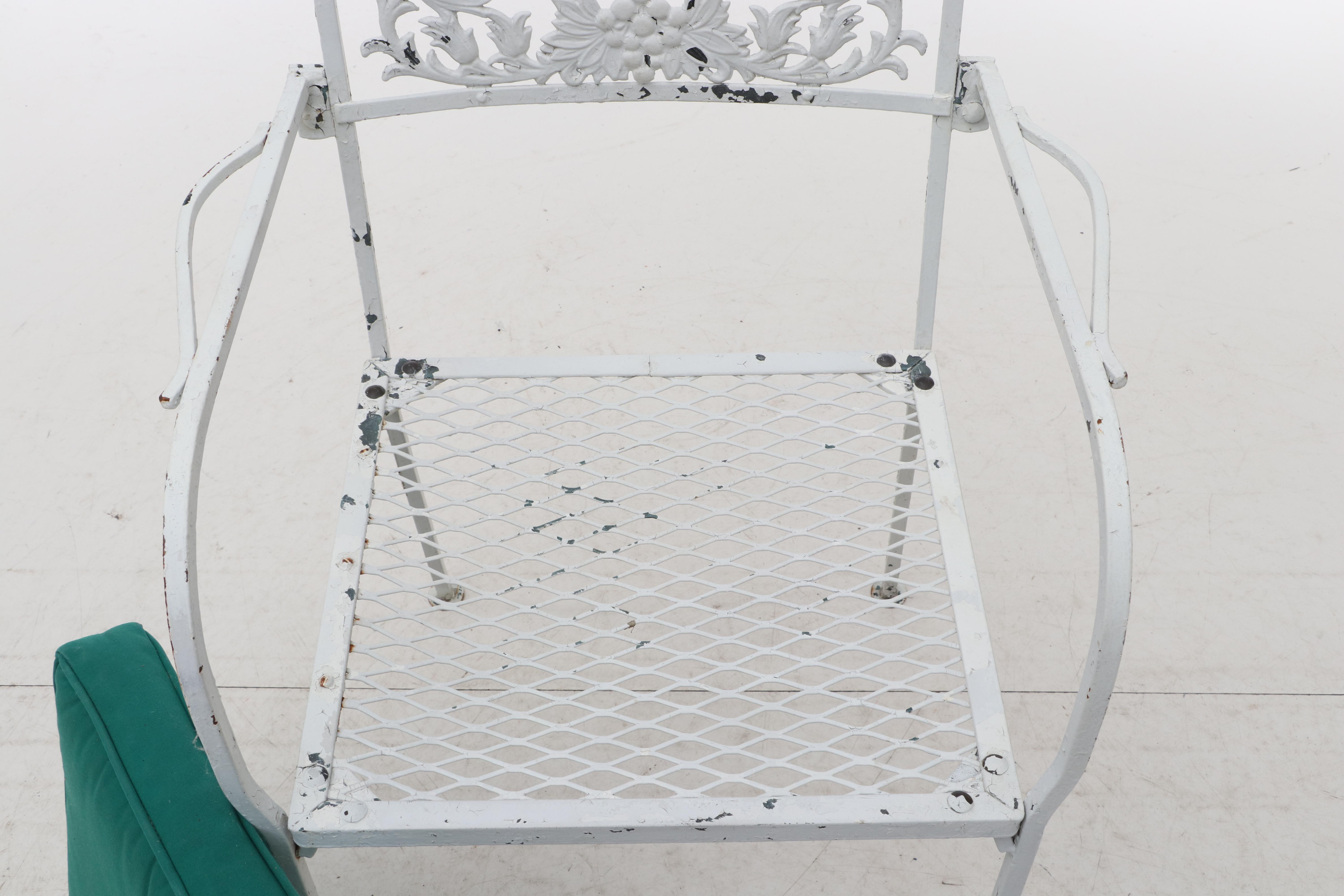 Metal Mesh Patio Chairs and End Table