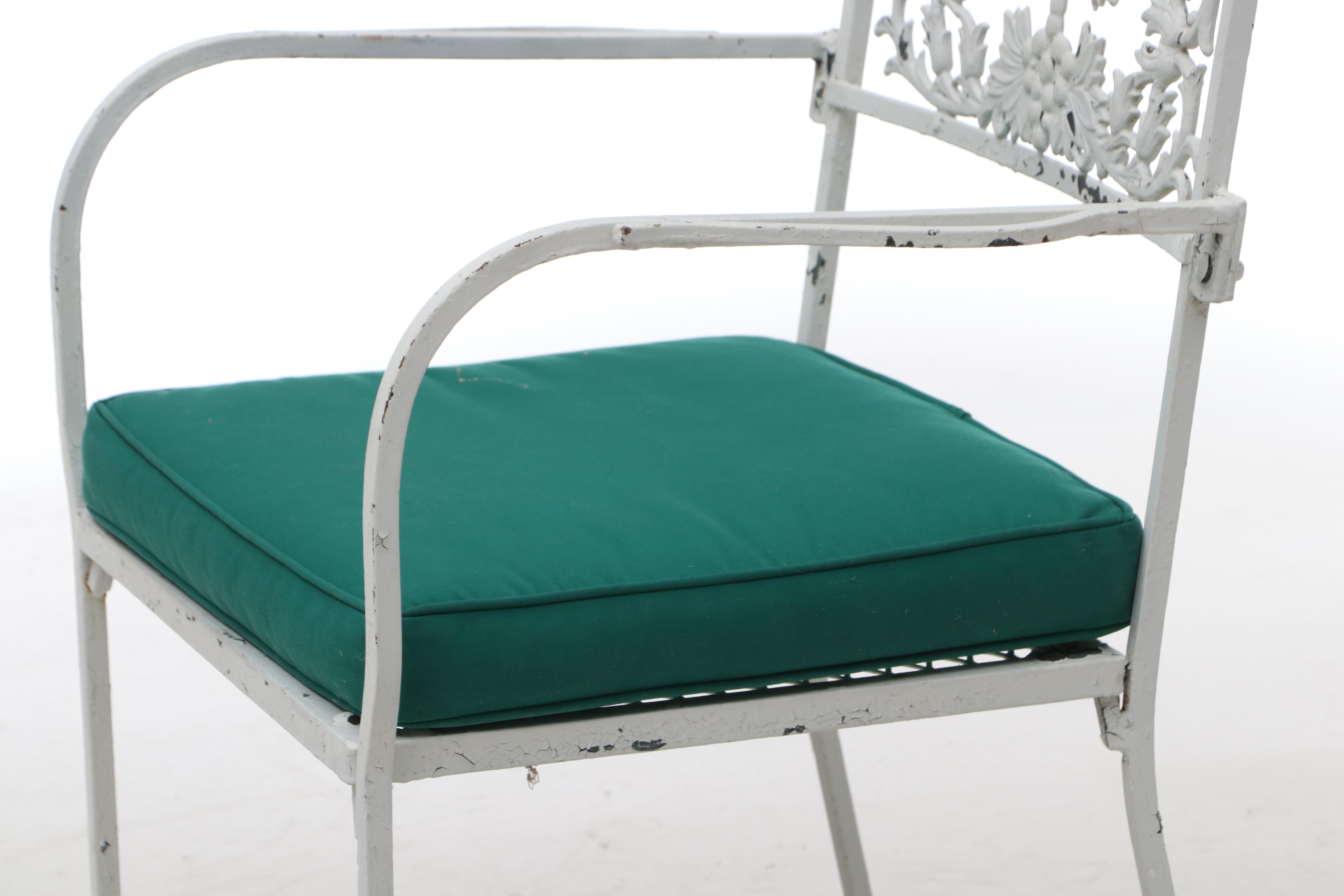 Metal Mesh Patio Chairs and End Table