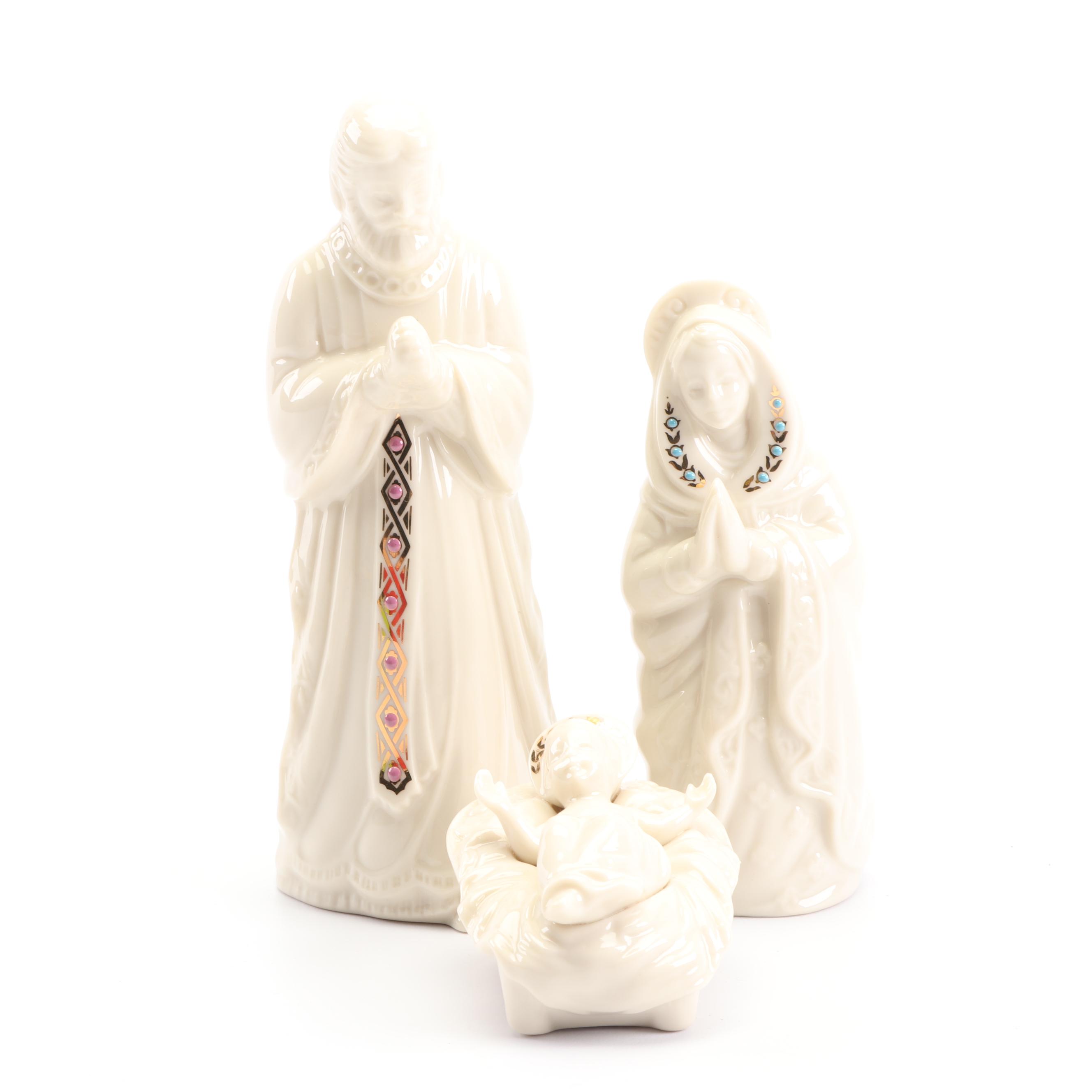 Lenox "China Jewels Collection" Bone China Holy Family Nativity Figurines