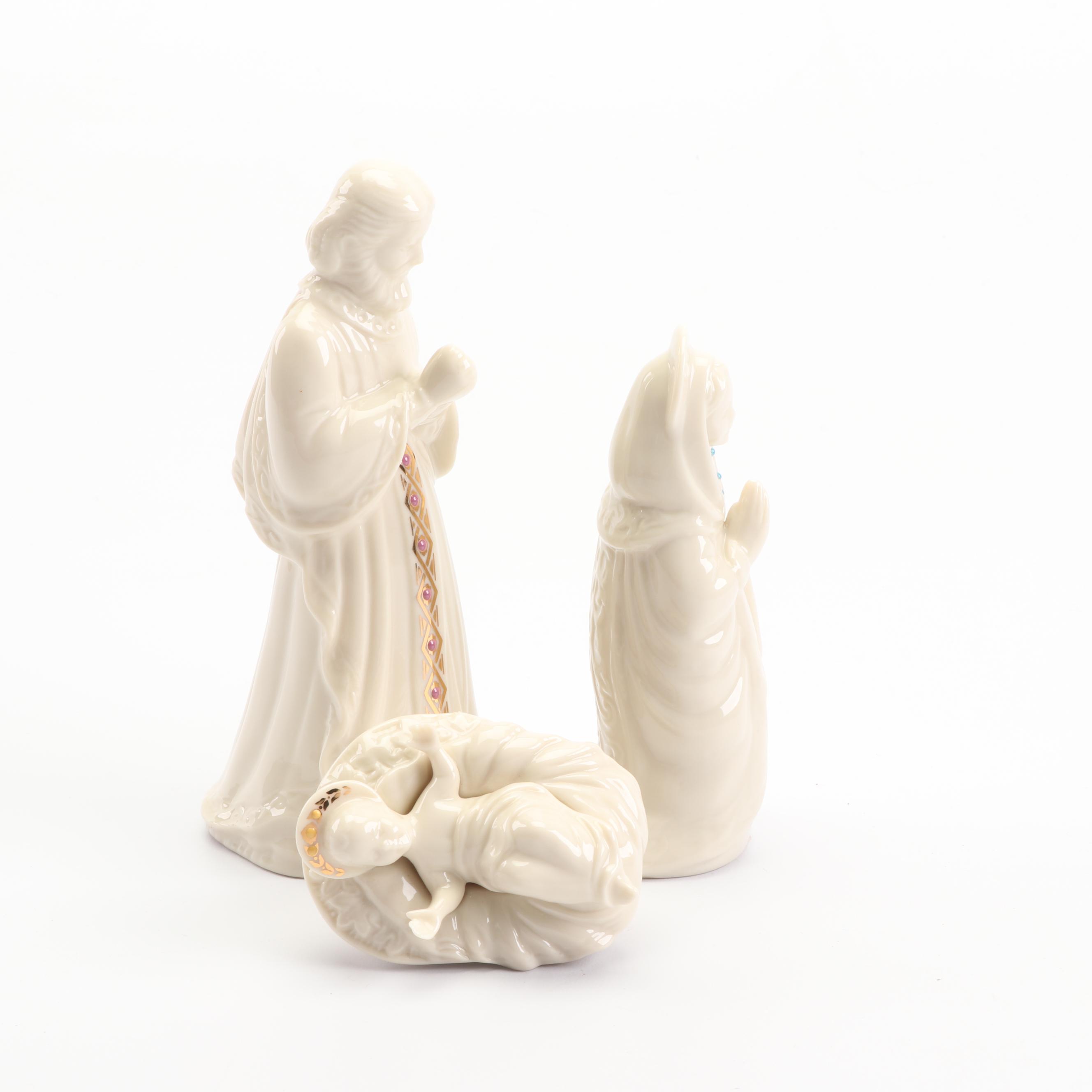 Lenox "China Jewels Collection" Bone China Holy Family Nativity Figurines