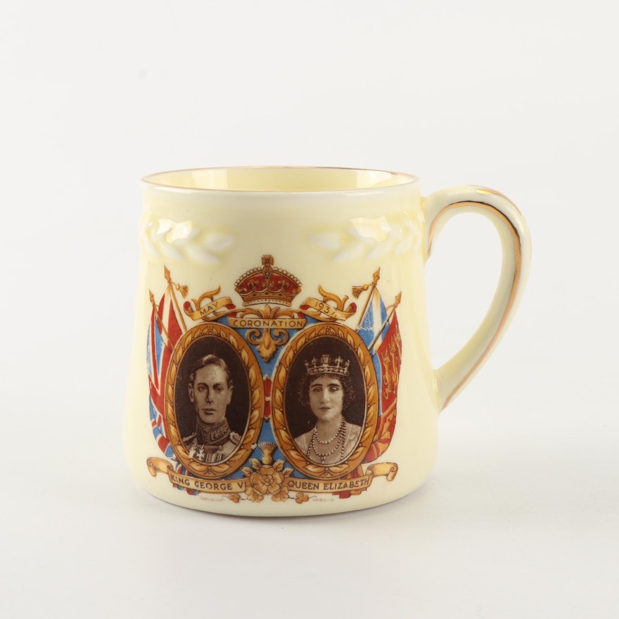 King George VI and Queen Elizabeth Coronation Commemorative Mug, 1937