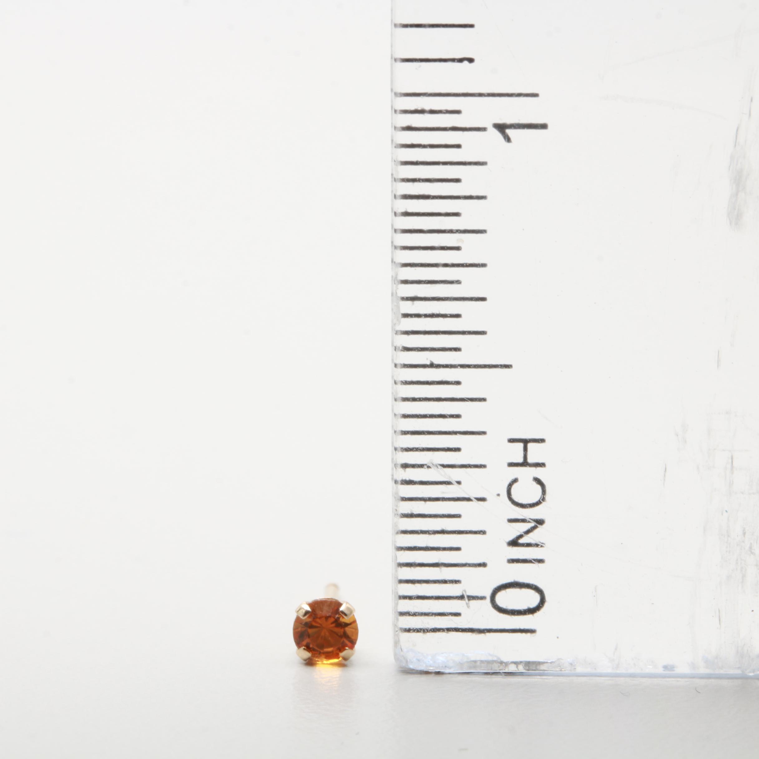 14K Yellow Gold Glass Stud Earrings