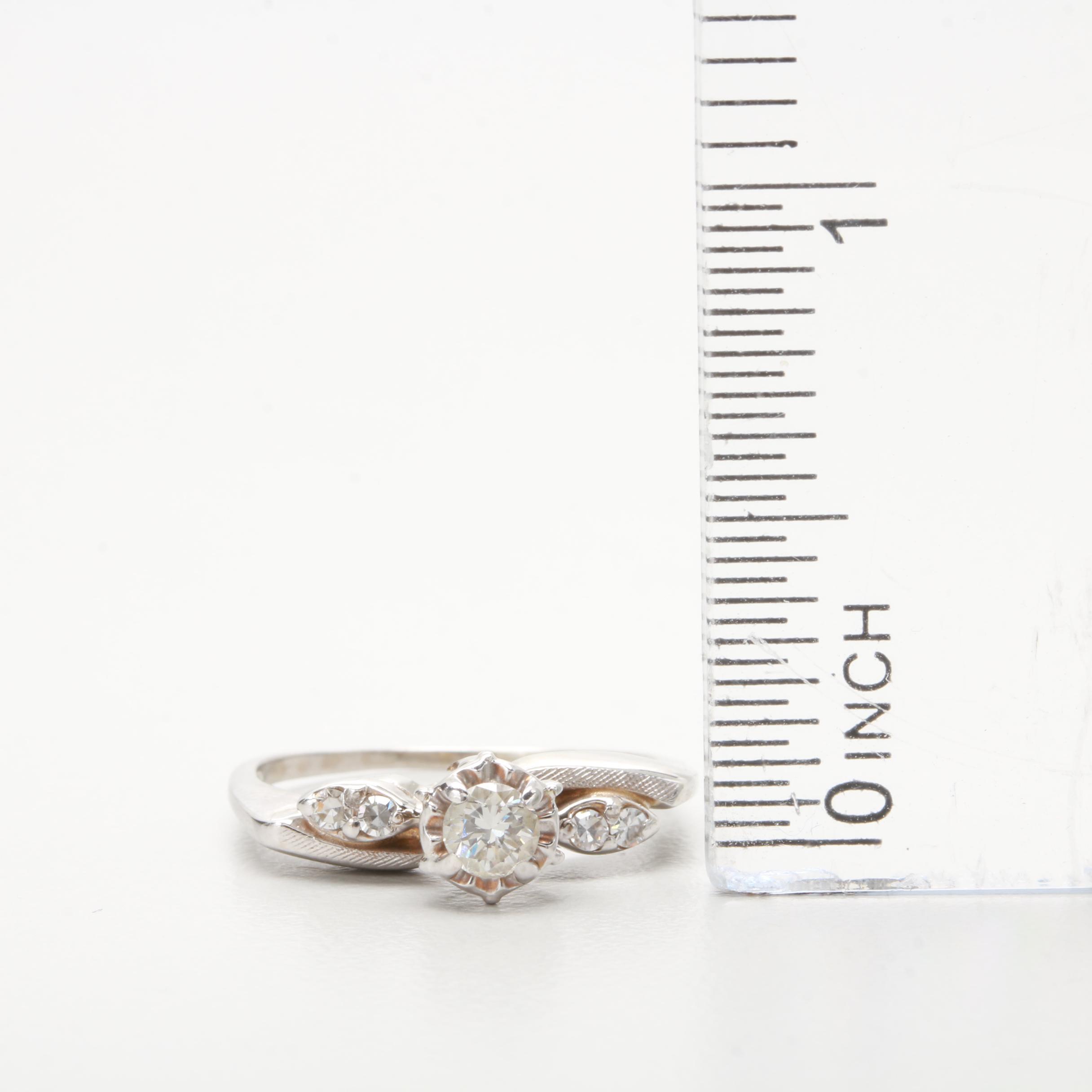 14K White Gold Diamond Ring