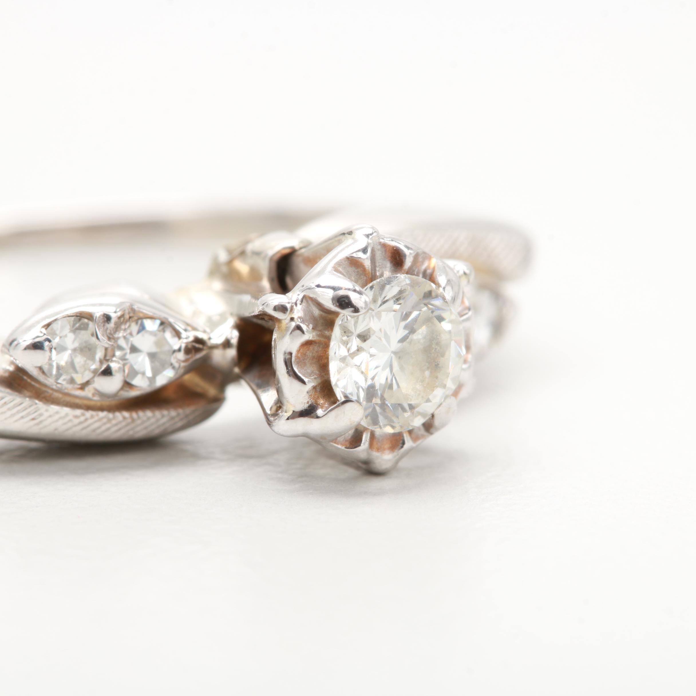 14K White Gold Diamond Ring