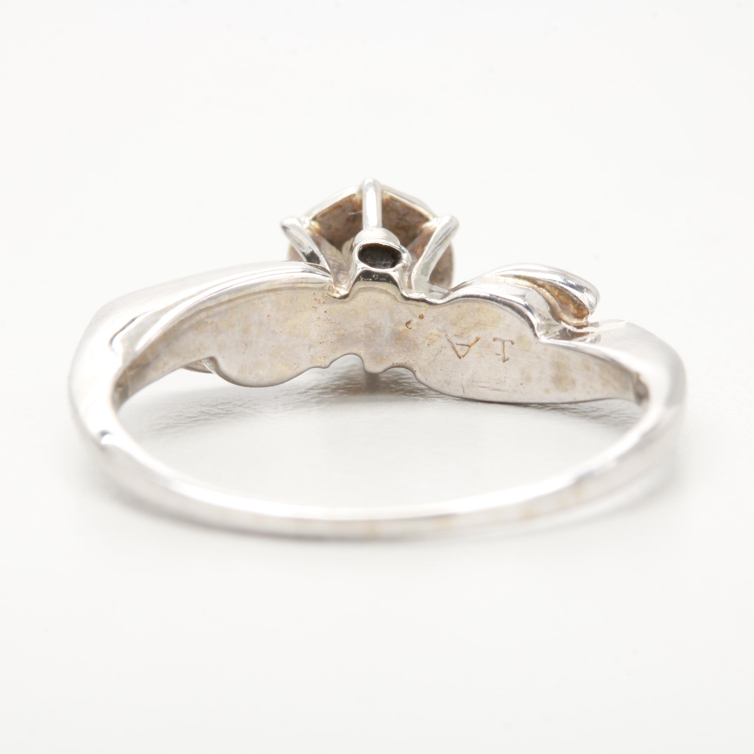 14K White Gold Diamond Ring