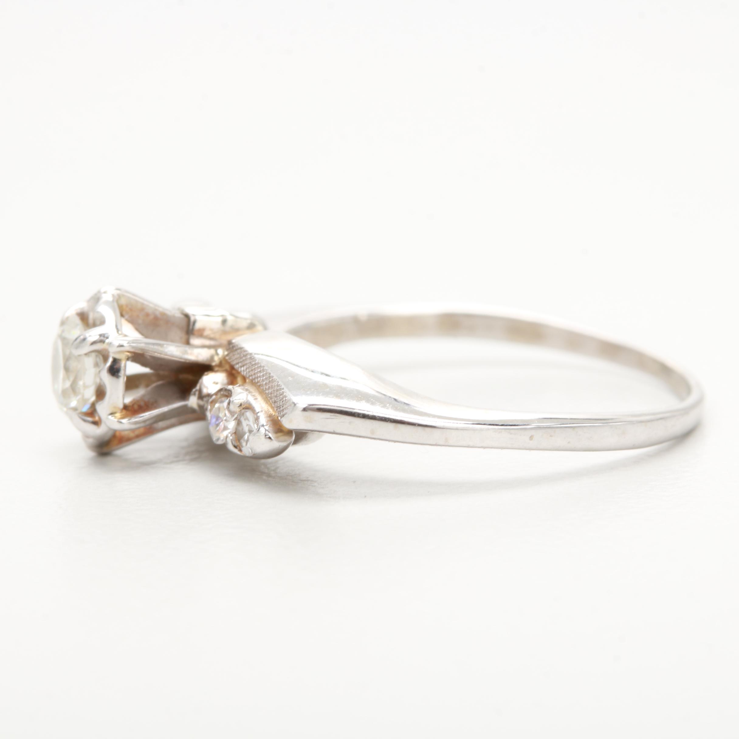 14K White Gold Diamond Ring