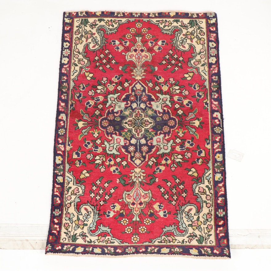 Hand-Knotted Indo-Persian Wool Rug