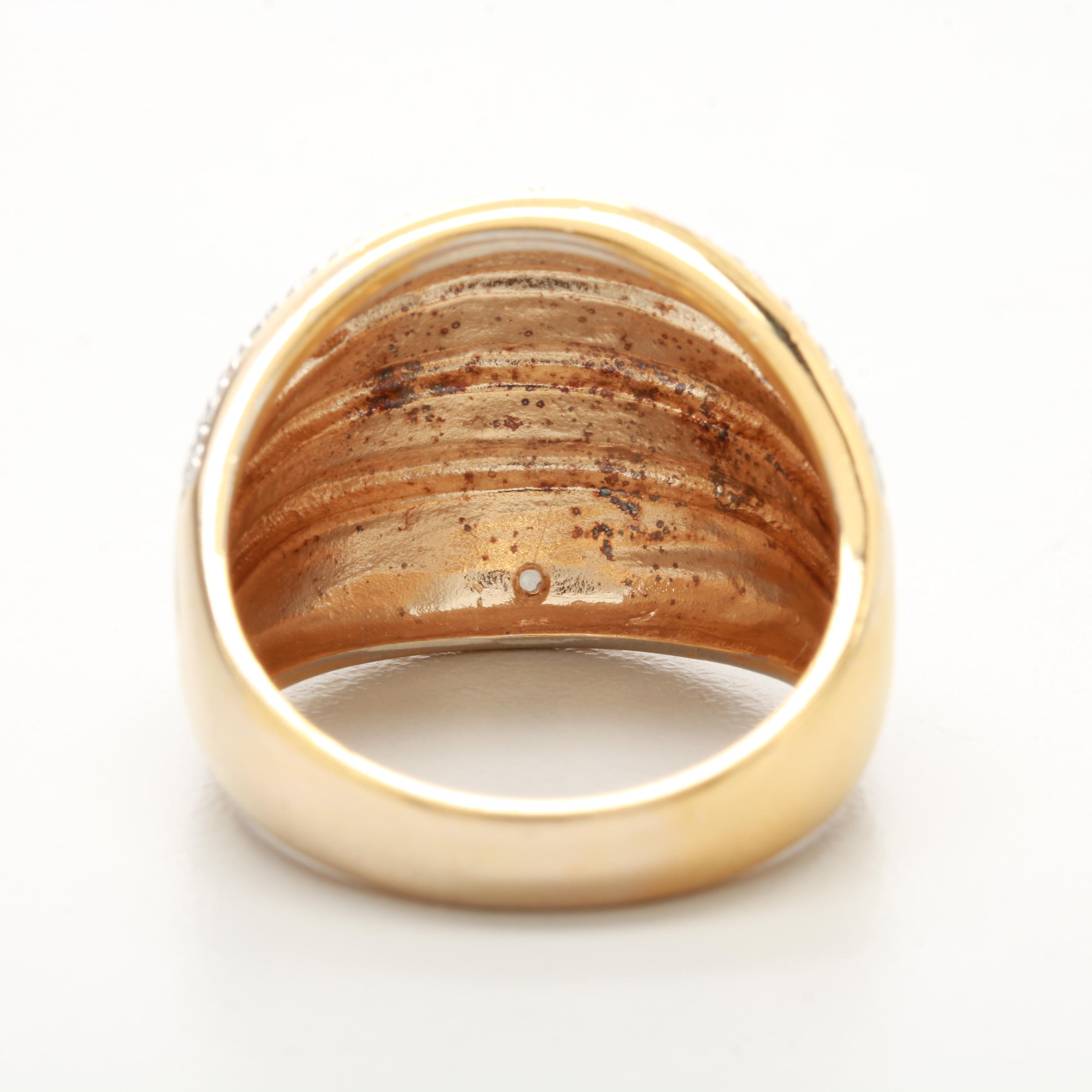 Gold Wash on Sterling Silver Diamond Ring