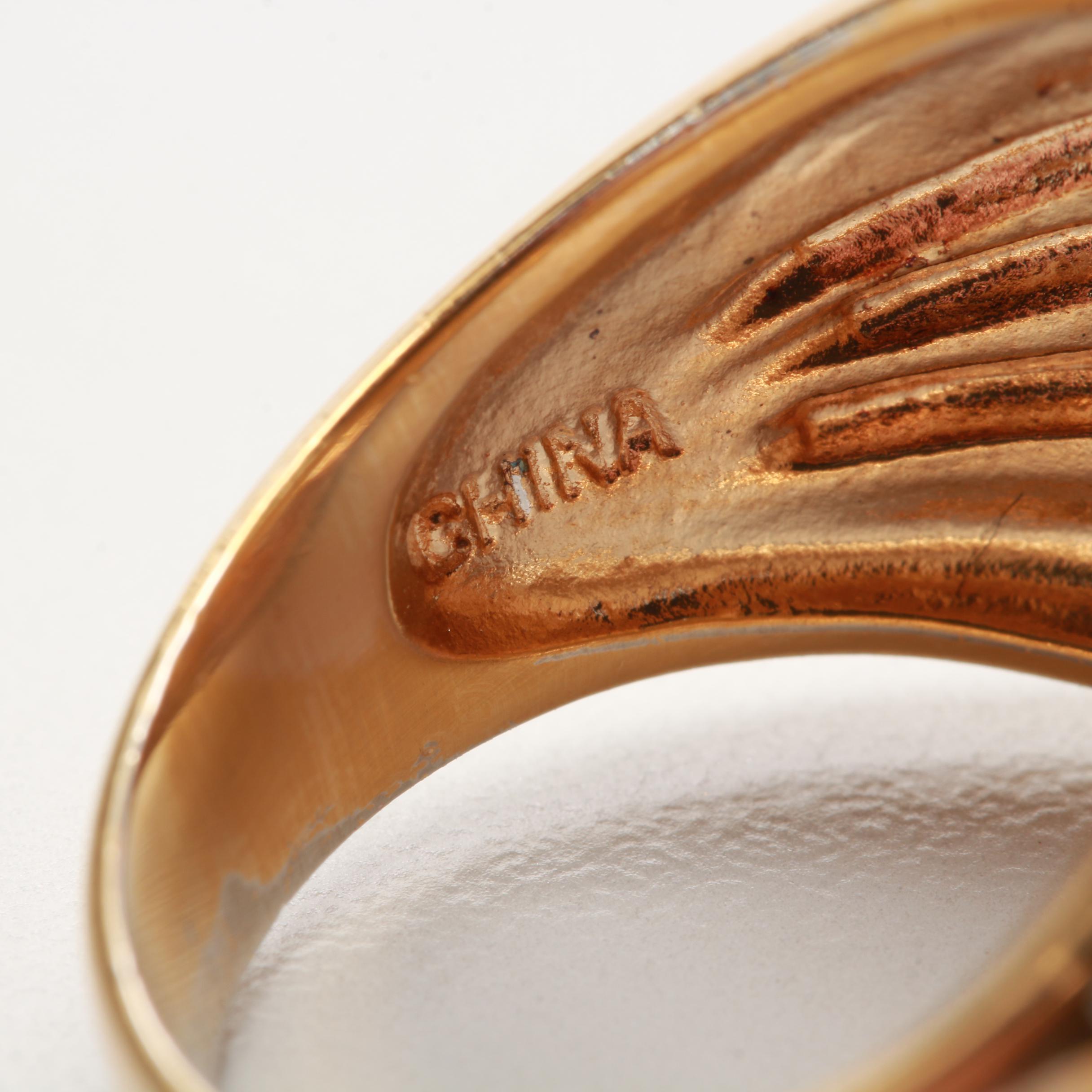 Gold Wash on Sterling Silver Diamond Ring