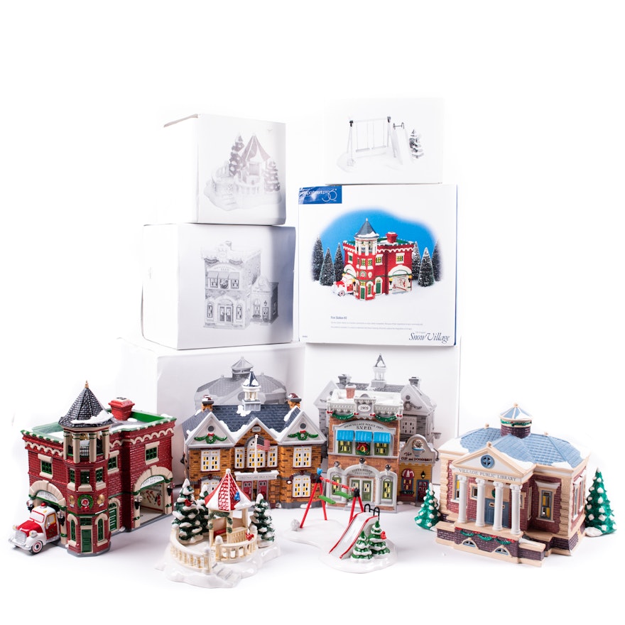 Department 56 "The Original Snow Village" Hand-Painted Ceramic Buildings